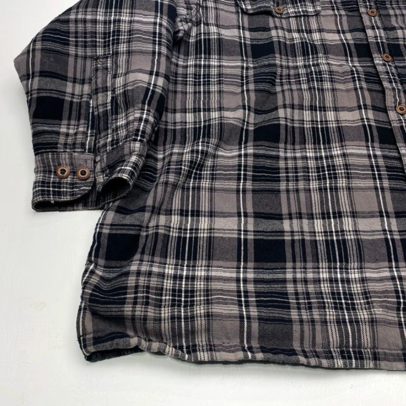 Vintage Red Head Shirt Button-Up Plaid Flannel 3XL Gray - Shacket, Men's, Casual, Workwear Size US XXL / EU 58 / 5 - 3 Thumbnail