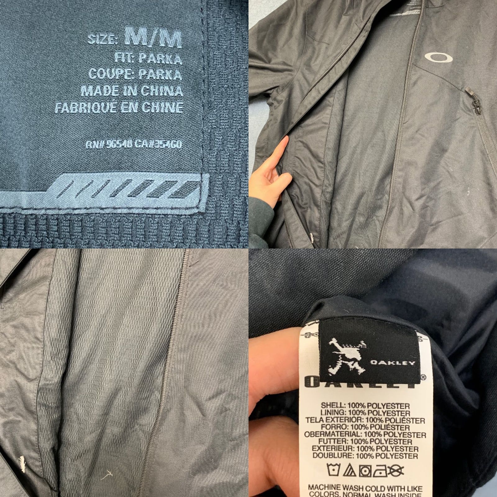 Oakley VINTAGE Oakley Parka Jacket Mens Medium Black Hooded Logo Utility Outdoor Full Zip Size US M / EU 48-50 / 2 - 8 Thumbnail