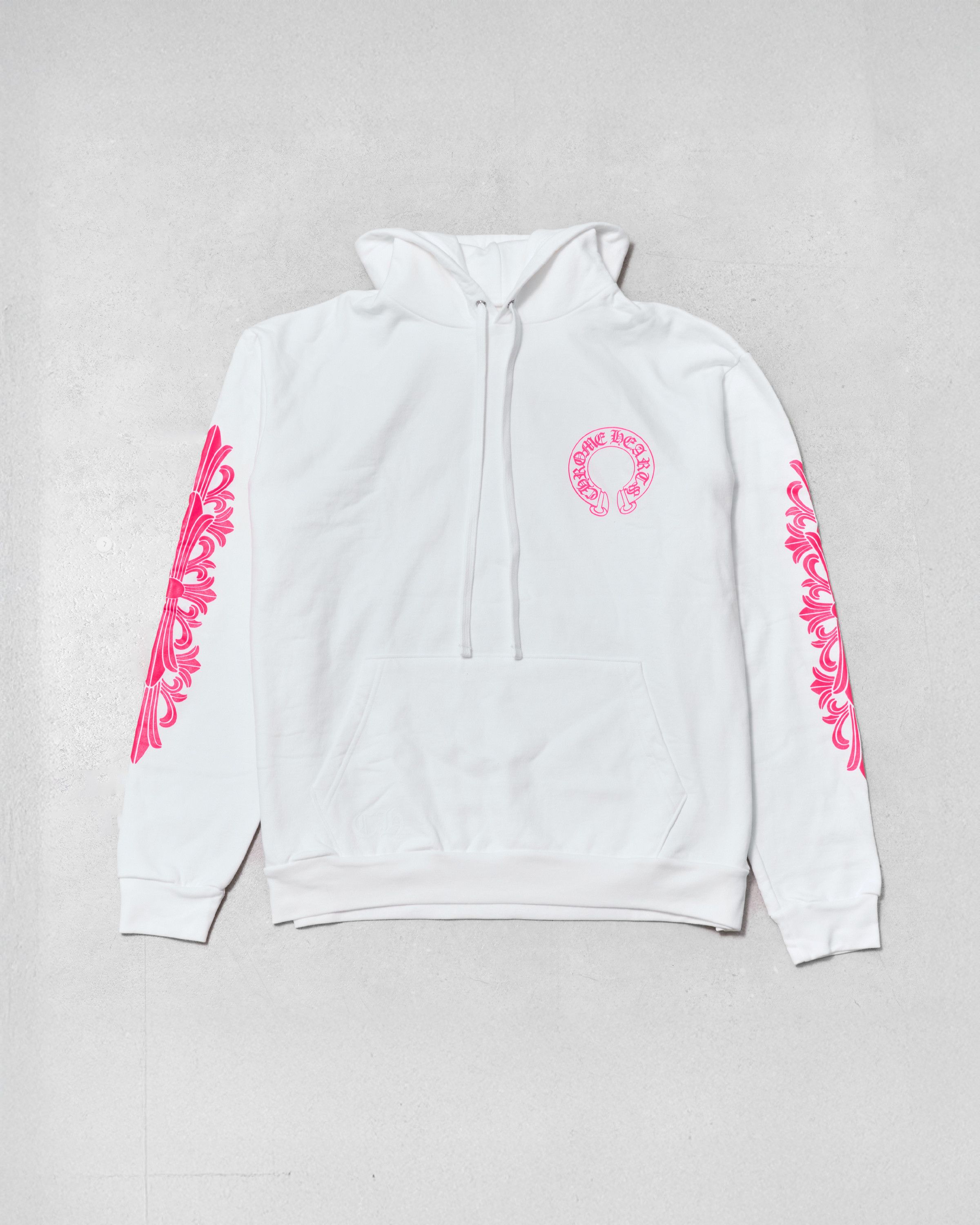Chrome Hearts CHROME HEARTS horsehoe logo hoodie neon magenta print white Size XL / US 12-14 / IT 48-50 - 4 Thumbnail