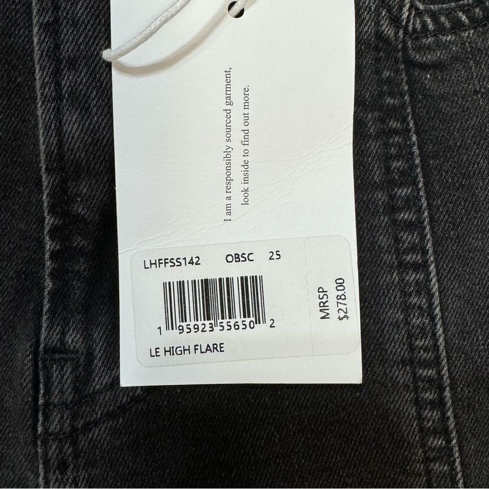 Frame NWT New $278 Frame Le High Flare Side-Slit Obsidian Jeans S Size 25" / US 0 / IT 36 - 6 Thumbnail
