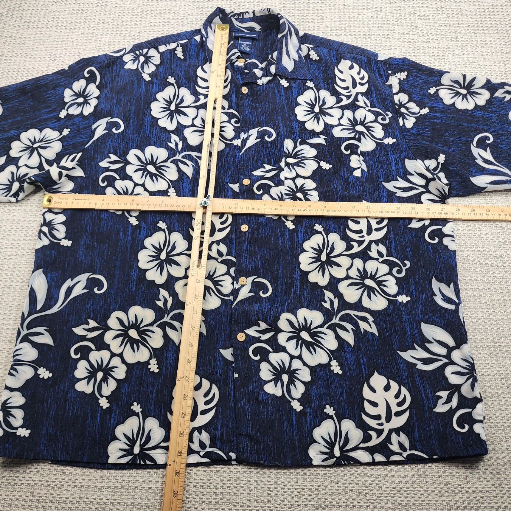 Vintage Extreme Gear Shirt Mens XL Blue White Hawaiian Floral Button Up Short Sleeve Size US XL / EU 56 / 4 - 7 Thumbnail
