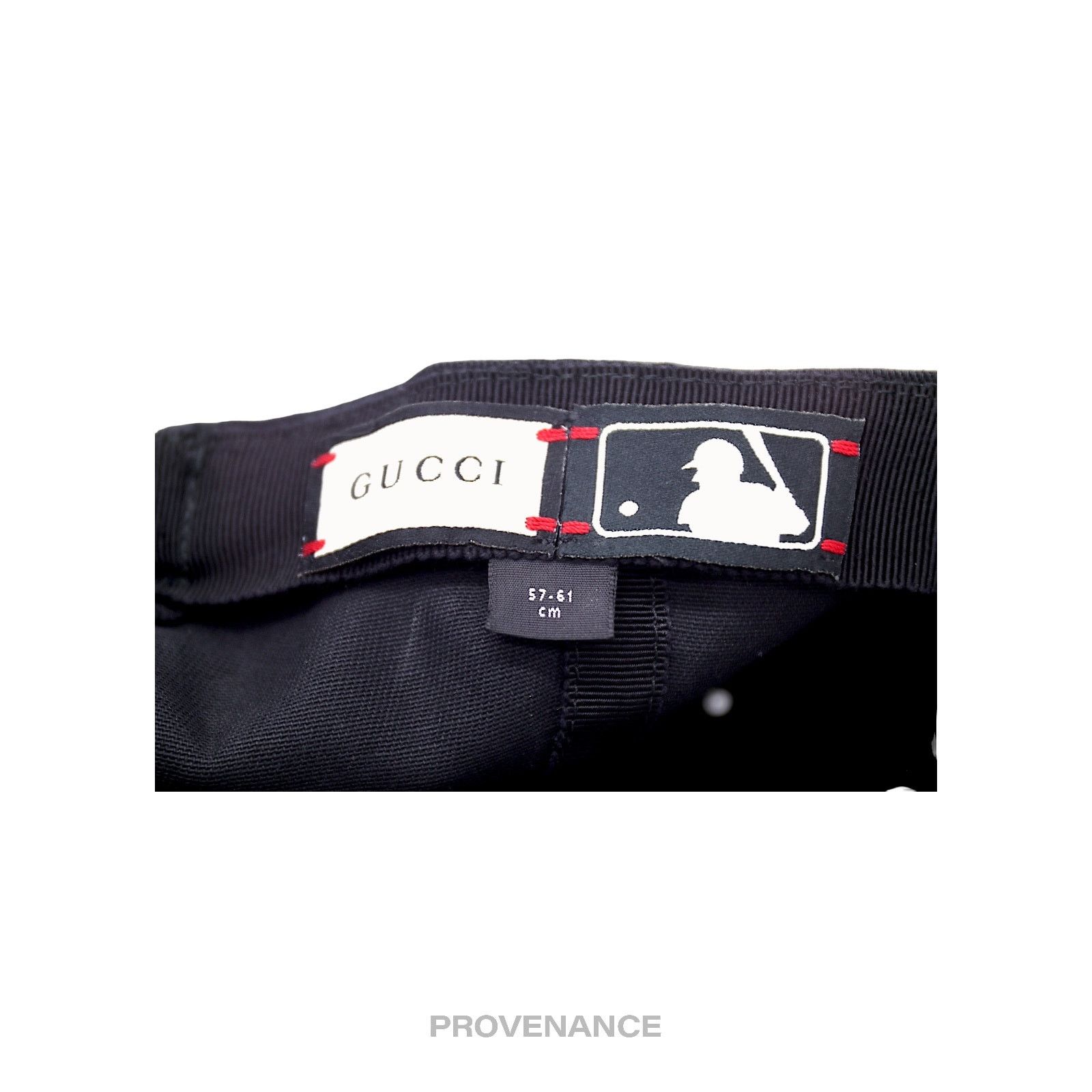Gucci 🔴 Gucci x NY Yankees Embroidered Hat Cap - Black with Moth Size ONE SIZE - 8 Thumbnail
