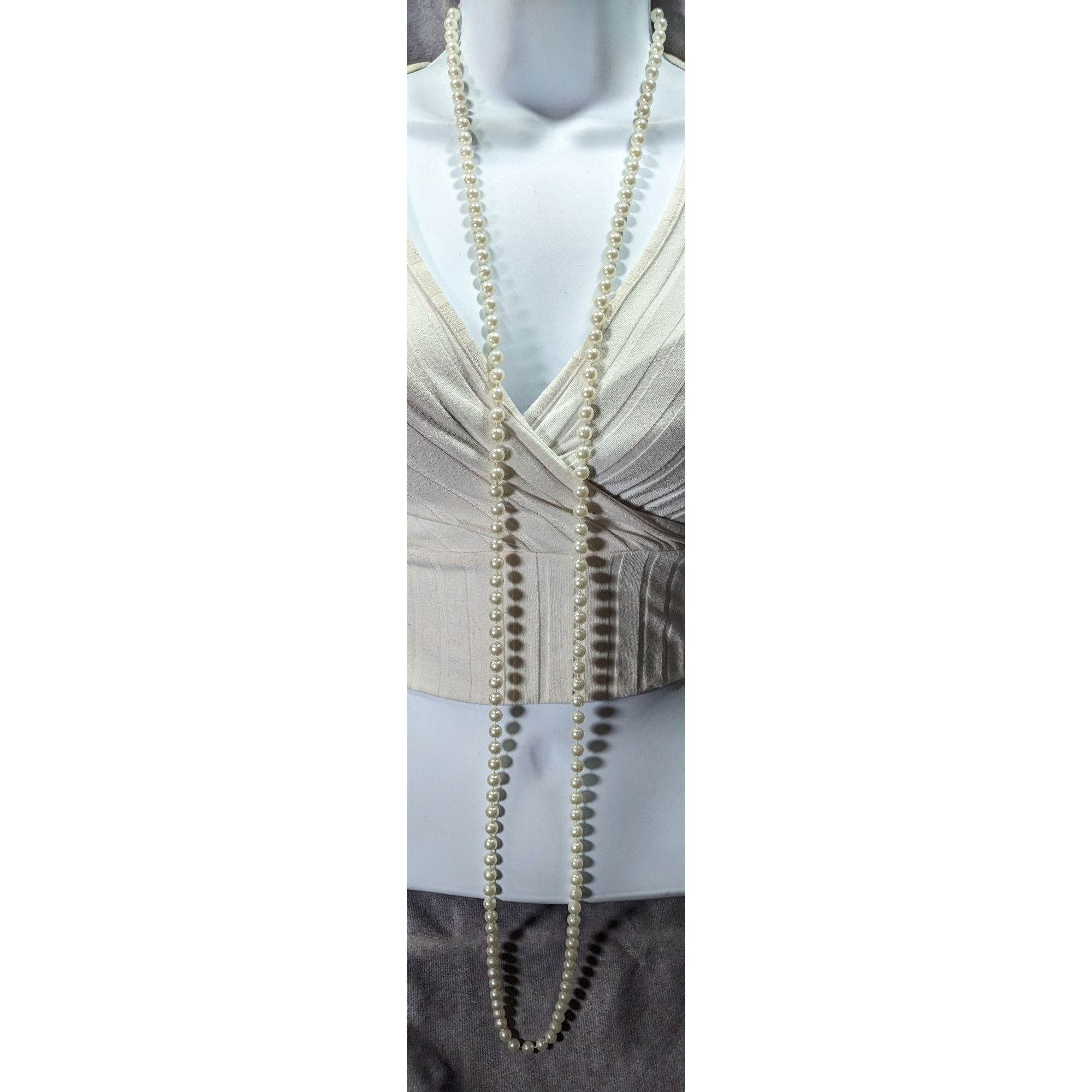 Other Classic Long White Faux Pearl Beaded Necklace Size ONE SIZE - 2 Thumbnail