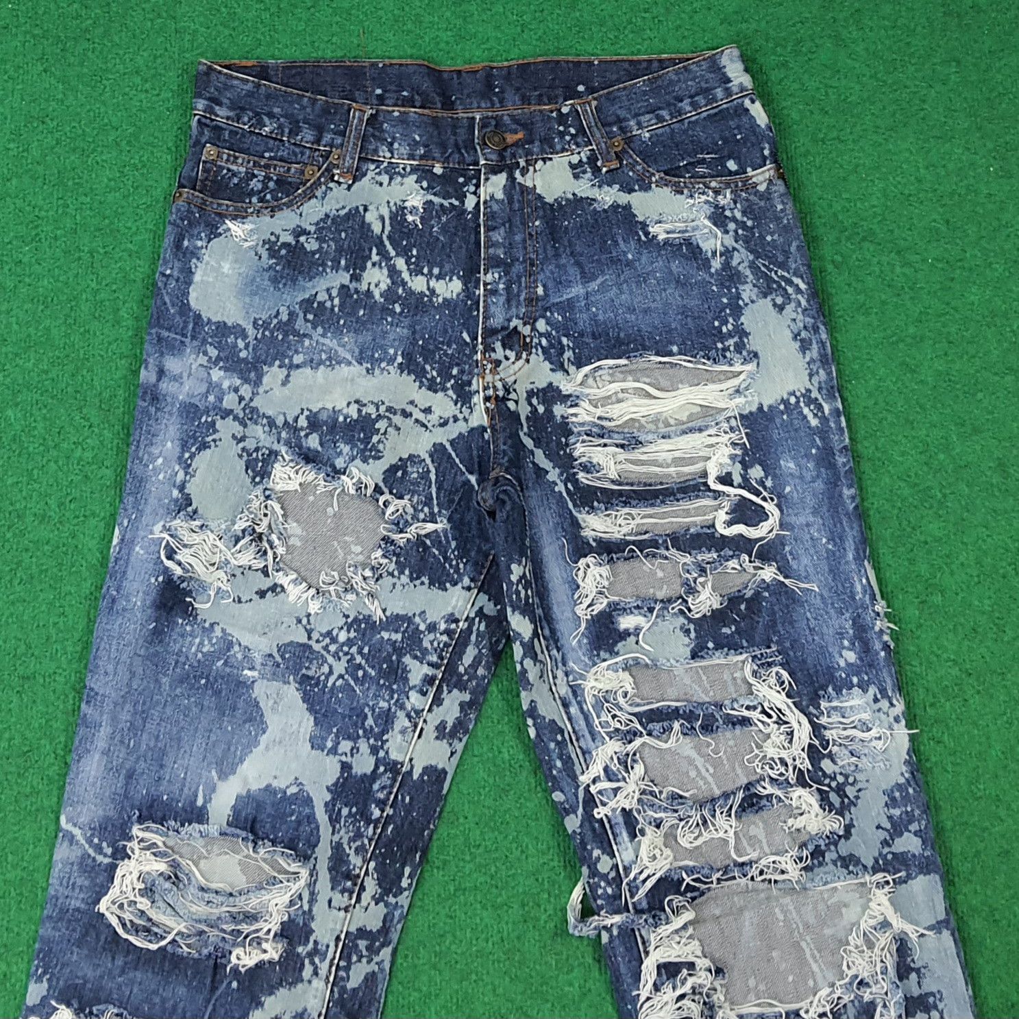 Vintage Vintage D/EX Denim Exchange Distressed Paint Jeans C272N2 Size US 33 - 2 Thumbnail