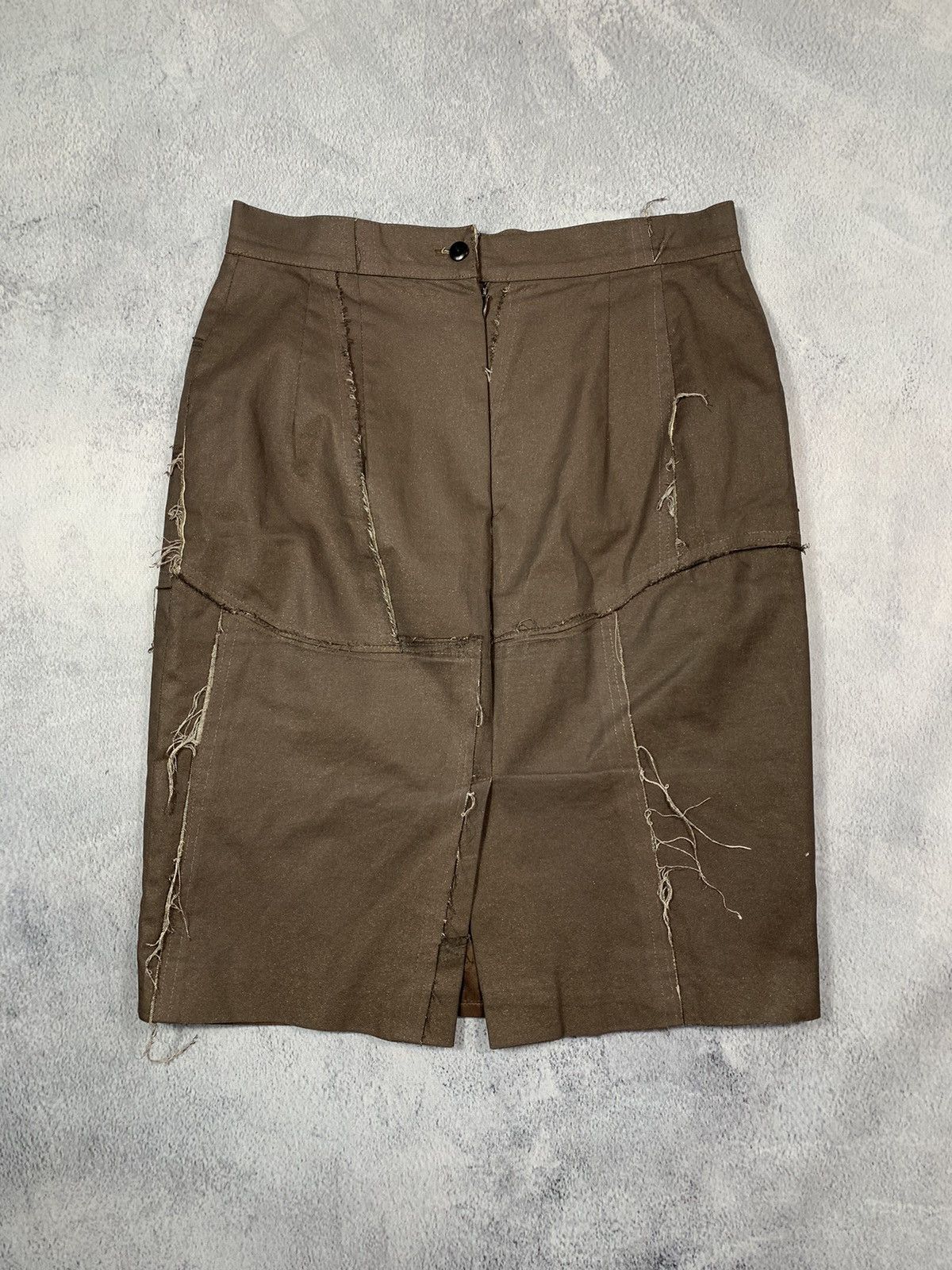Japanese Brand × Vintage Vintage 90s Patchwork midi skirt streetwear style Size 28" / US 6 / IT 42 - 1 Thumbnail