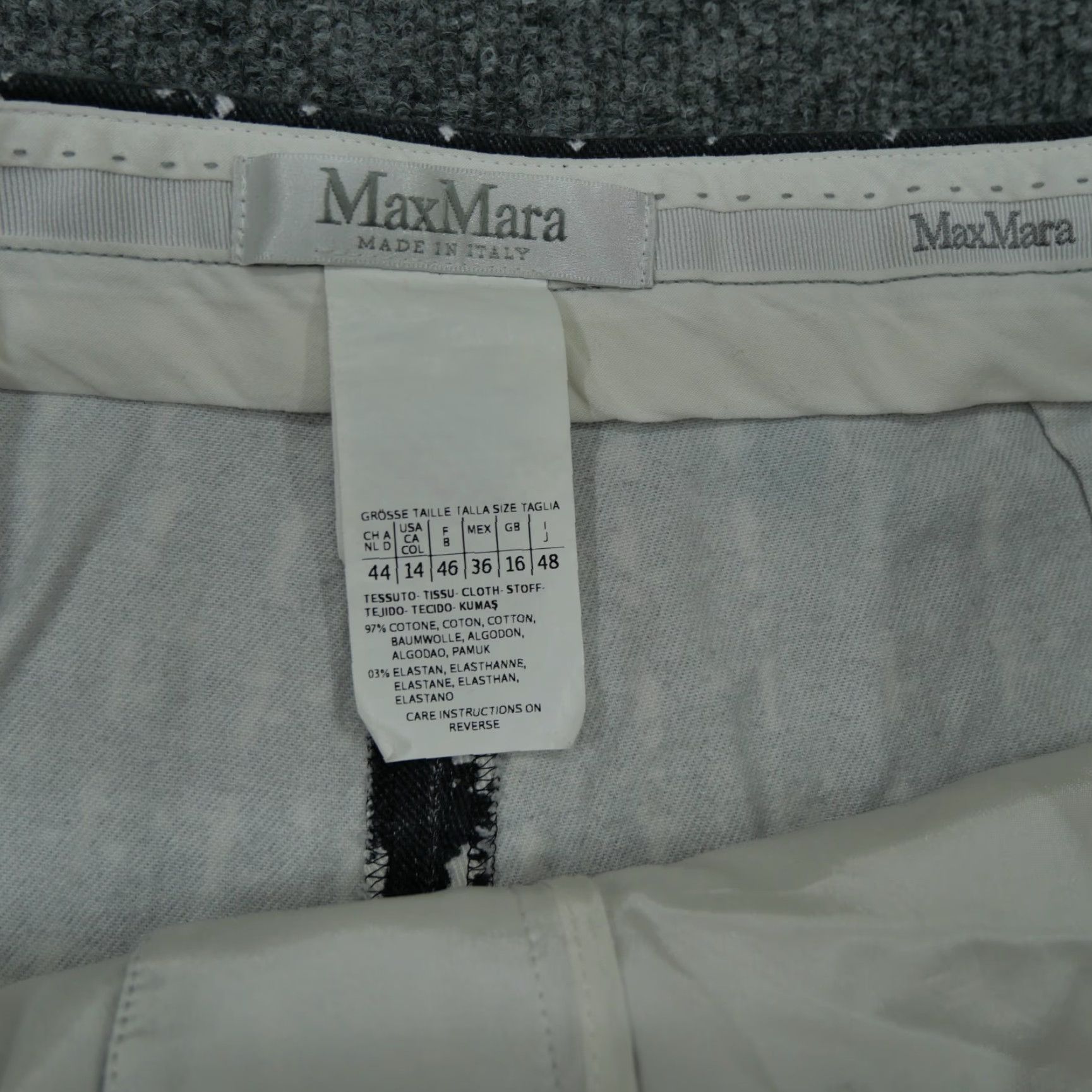 Max Mara VINTAGE Max Mara Pants Womens 14 Grey White Flag Cropped Made In Italy Trouser 34x25 Casual Solid 90s Art Flag Mens? Size 36" / US 14 / IT 50 - 5 Thumbnail