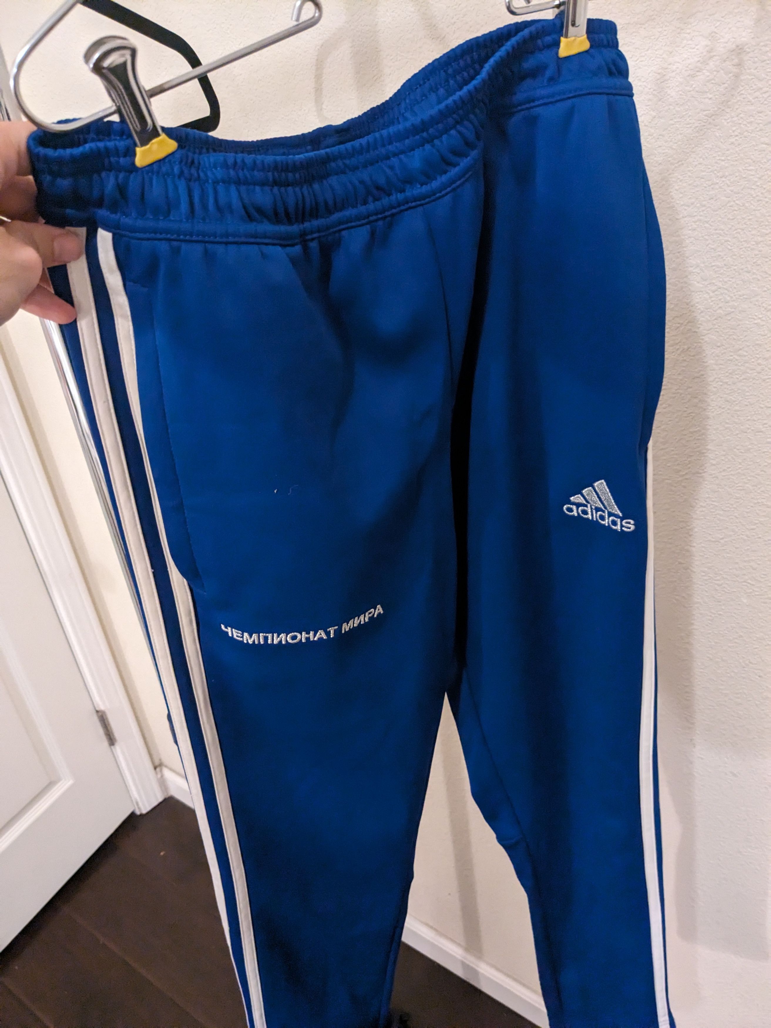 image of Adidas X Gosha Soccer Pants. Track in Blue, Men's (Size 30)