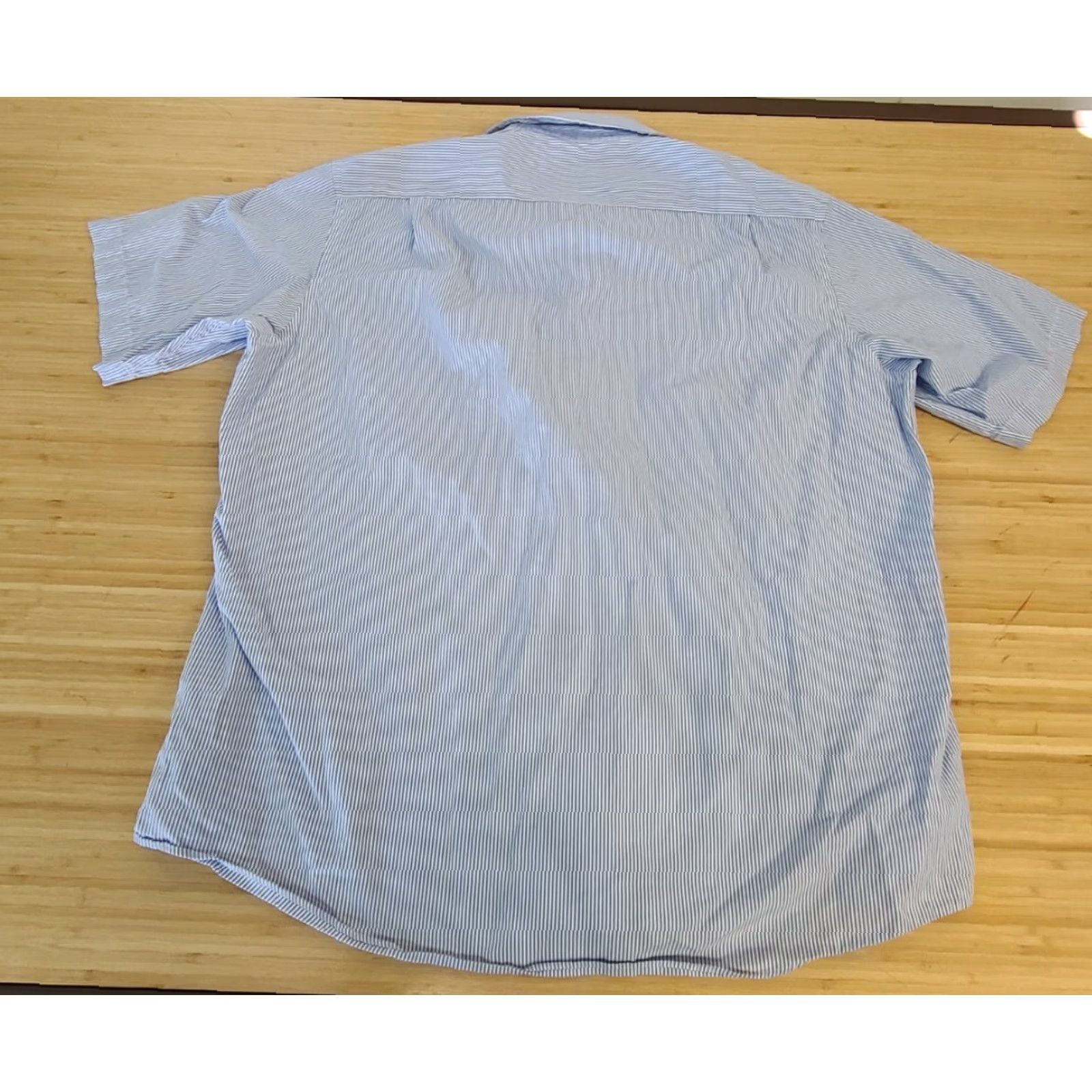 Club Room Club Room Regular Fit Men's Button-Down Collared Short Sleeve Shirt Size 17 Blue 100% Cotton Ginghams Dress Shirt Size US XL / EU 56 / 4 - 5 Thumbnail