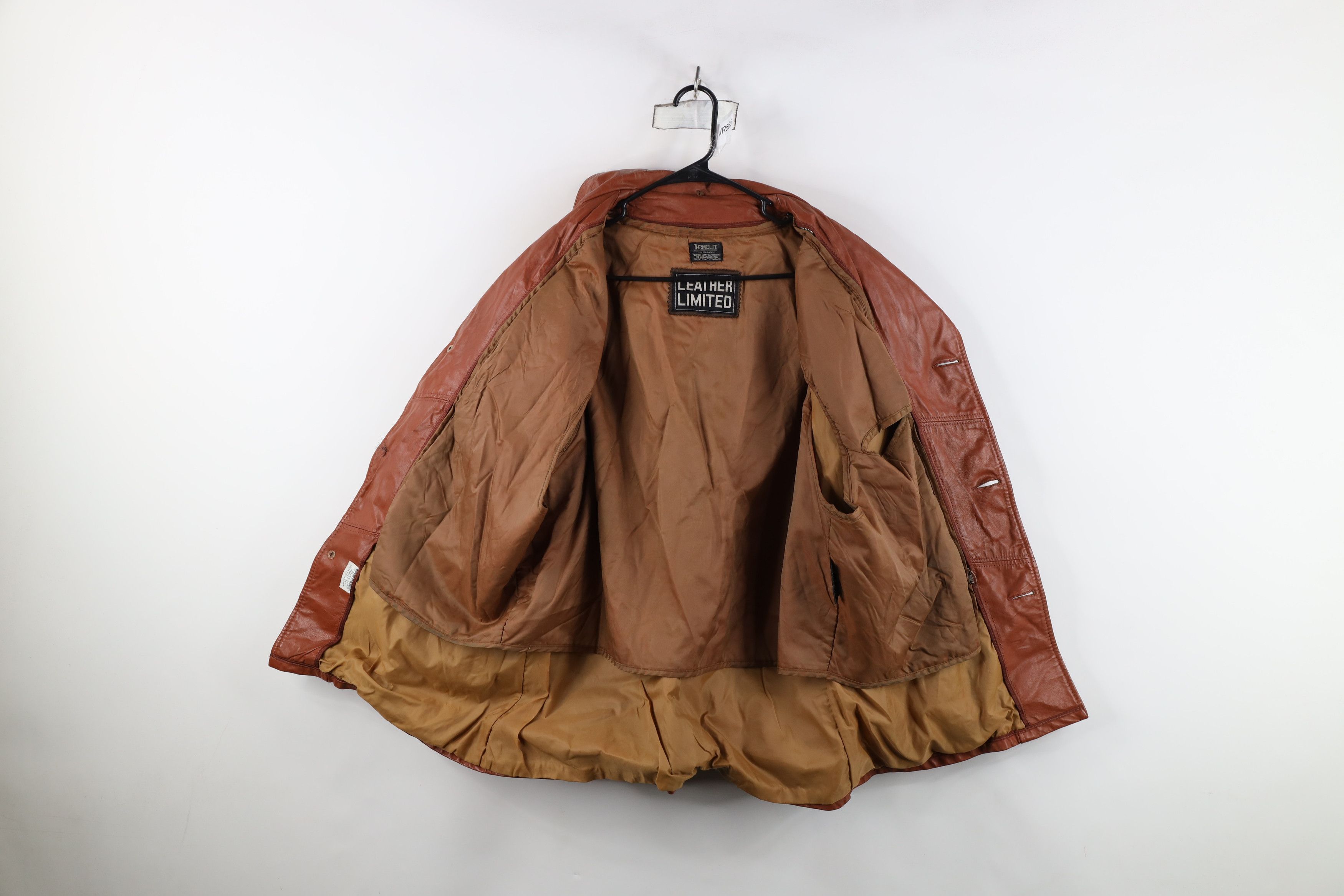 Vintage Vintage 70s Streetwear Lined Leather Button Jacket Brown USA Size US XL / EU 56 / 4 - 9 Thumbnail
