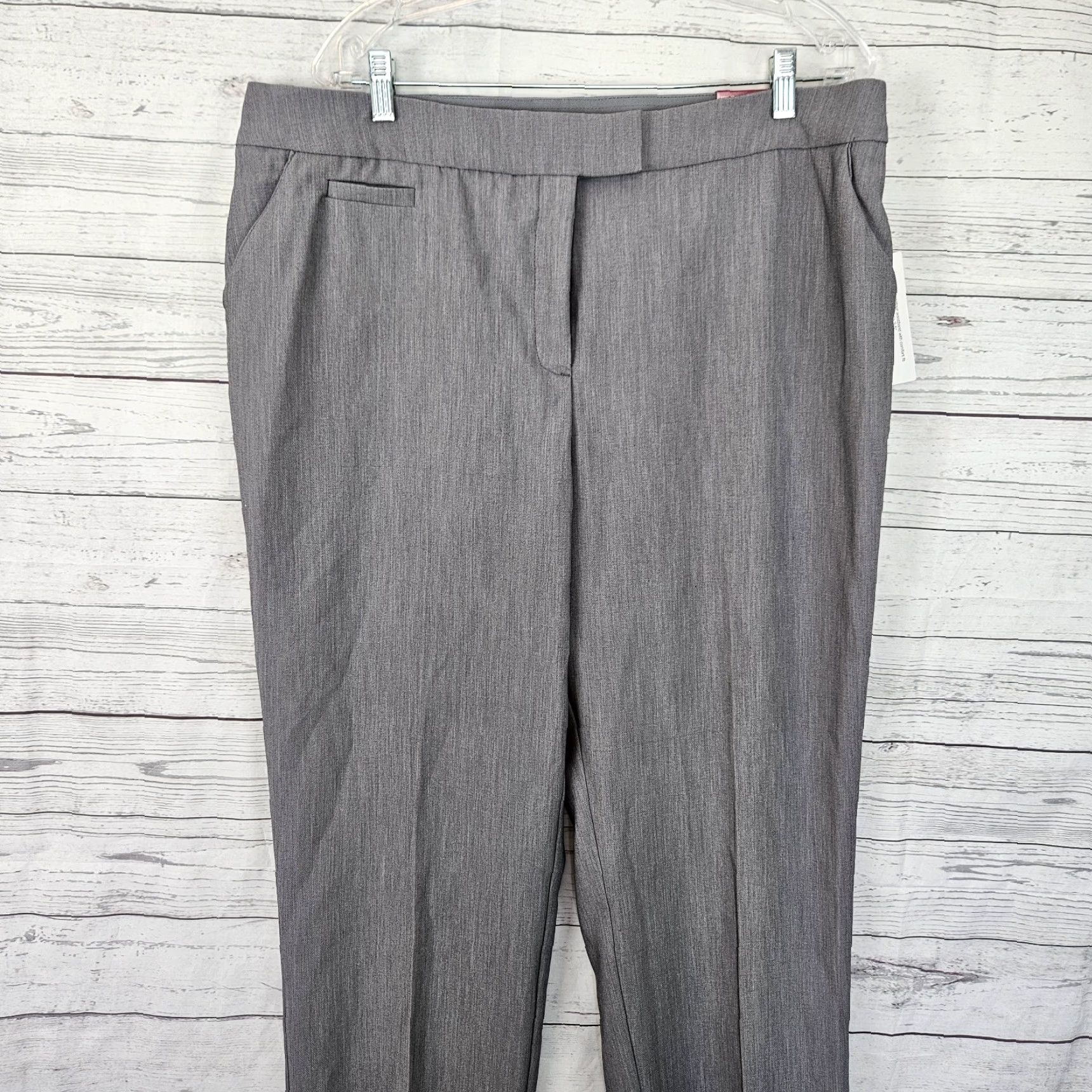 Vintage Investments Womens Pants 16 Gray Straight Leg High Rise 31 Inseam Dress Pants Vintage No N/A Size 38" / US 16 / IT 52 - 2 Thumbnail