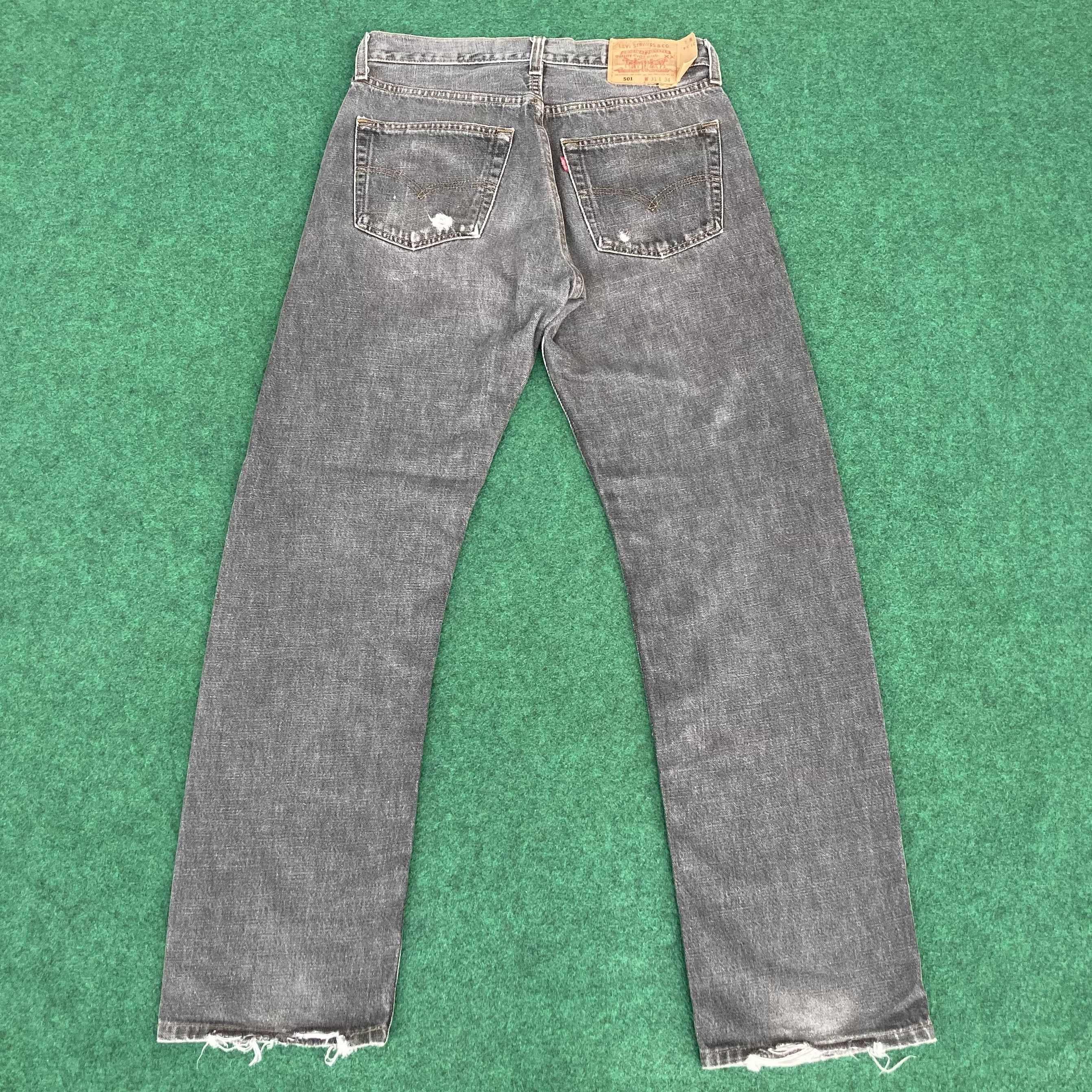 Levi's × Vintage Vtg Levis 501 Black Distressed Ripped Jeans Denim Punk Jeans Size US 30 / EU 46 - 12 Thumbnail