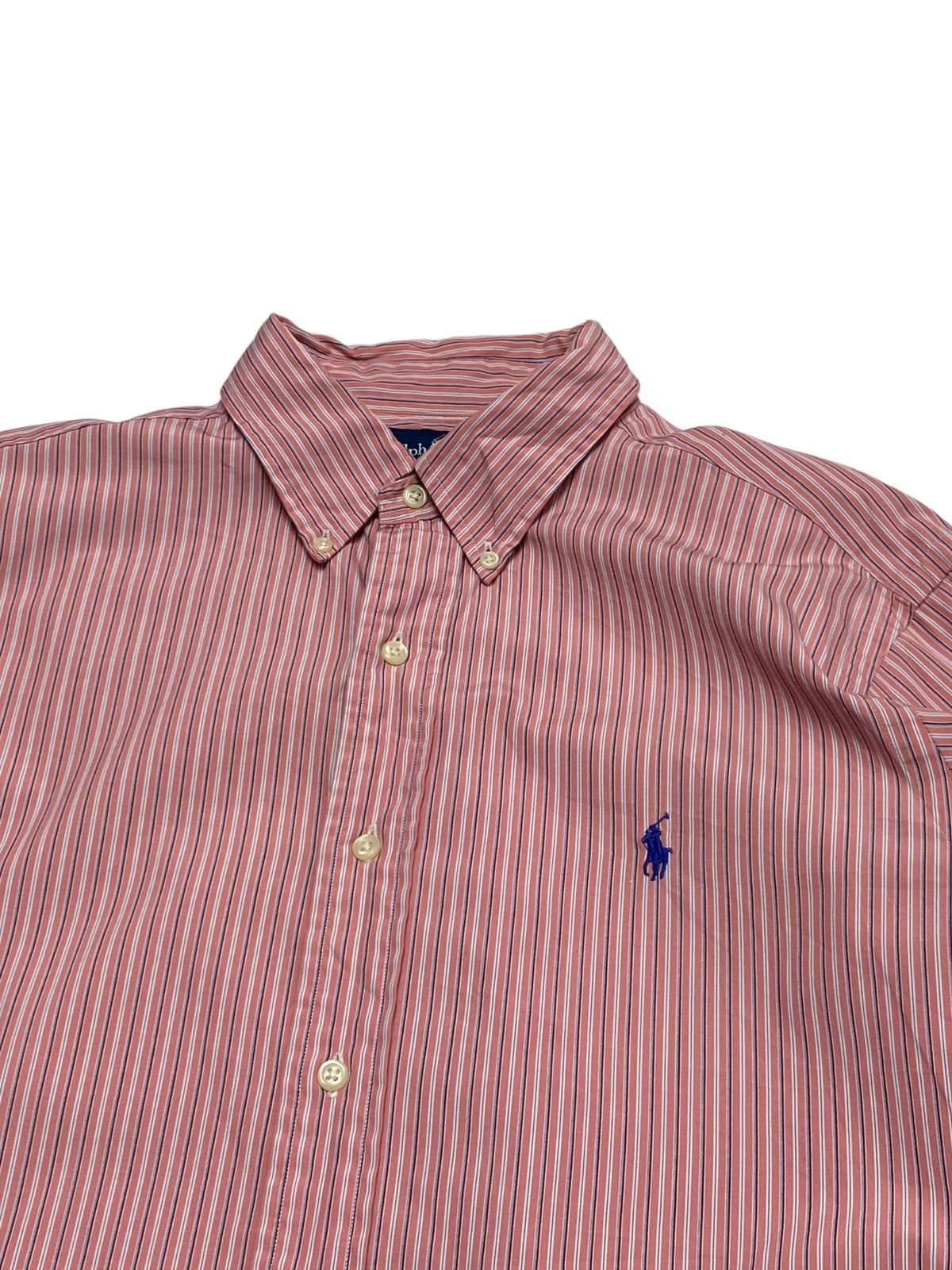Polo Ralph Lauren 90s Vintage RALPH LAUREN Pink Striped Button Up Shirt Size US L / EU 52-54 / 3 - 2 Thumbnail