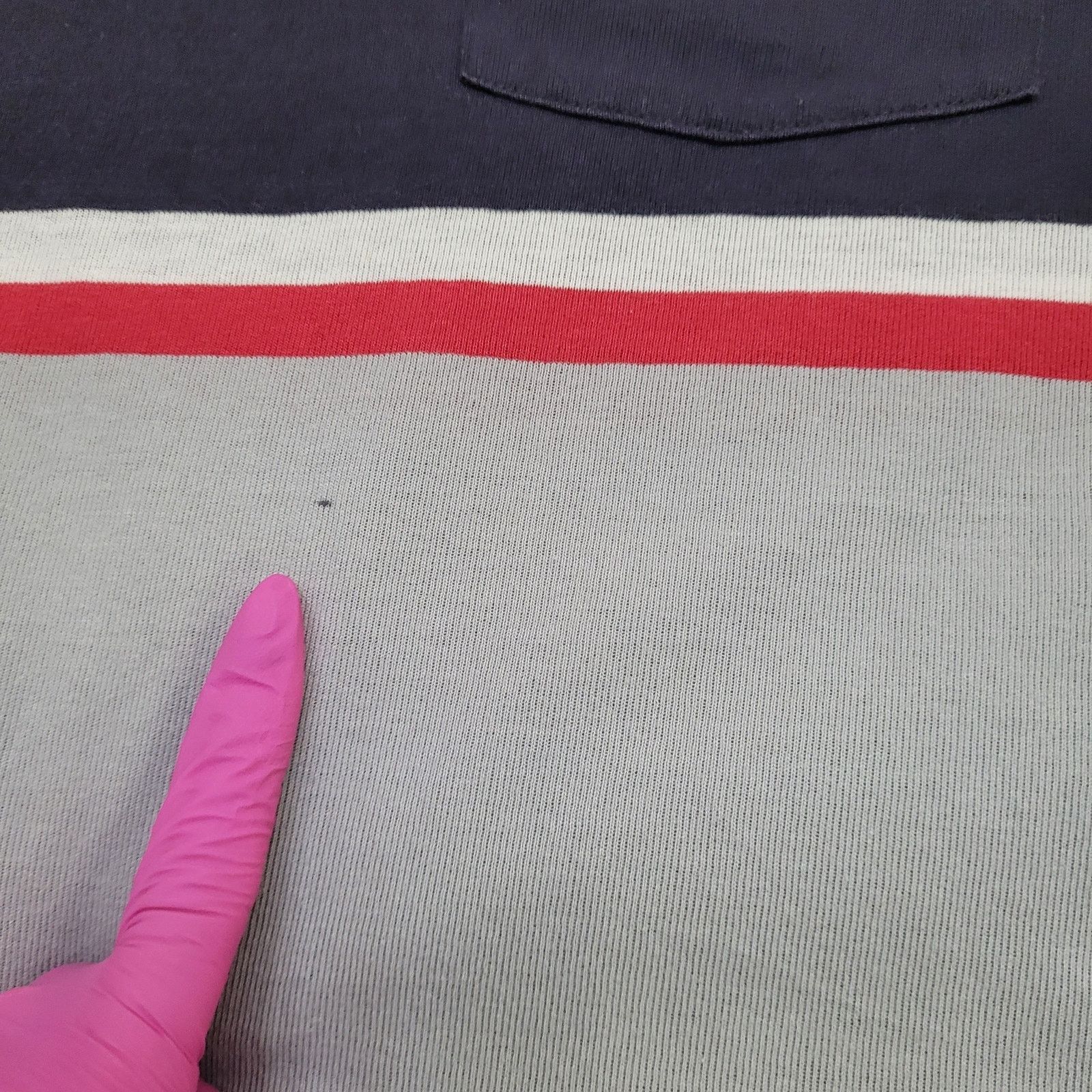 Vintage Vintage Red-Kap Polo Shirt Medium 21x28 Navy Gray Red Strips Size US M / EU 48-50 / 2 - 6 Thumbnail