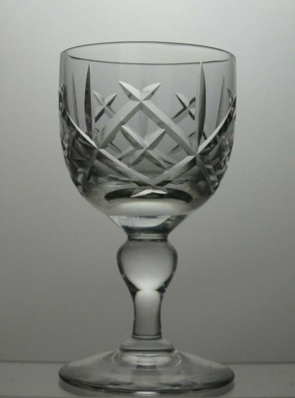 Other 6 xThomas Webb Crystal Hatton Garden Cut Wine Glasses 4 1/2" Size ONE SIZE - 4 Thumbnail