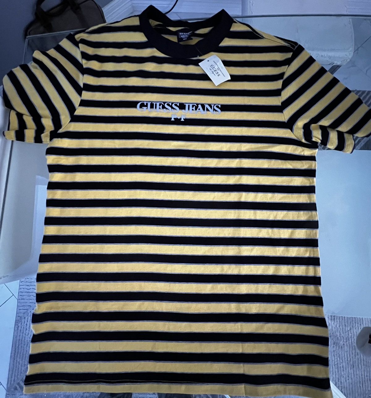 Guess × Places + Faces Guess P+F Yellow/Black T-Shirt - Size M (Feels Like Large) Size US M / EU 48-50 / 2 - 3 Thumbnail