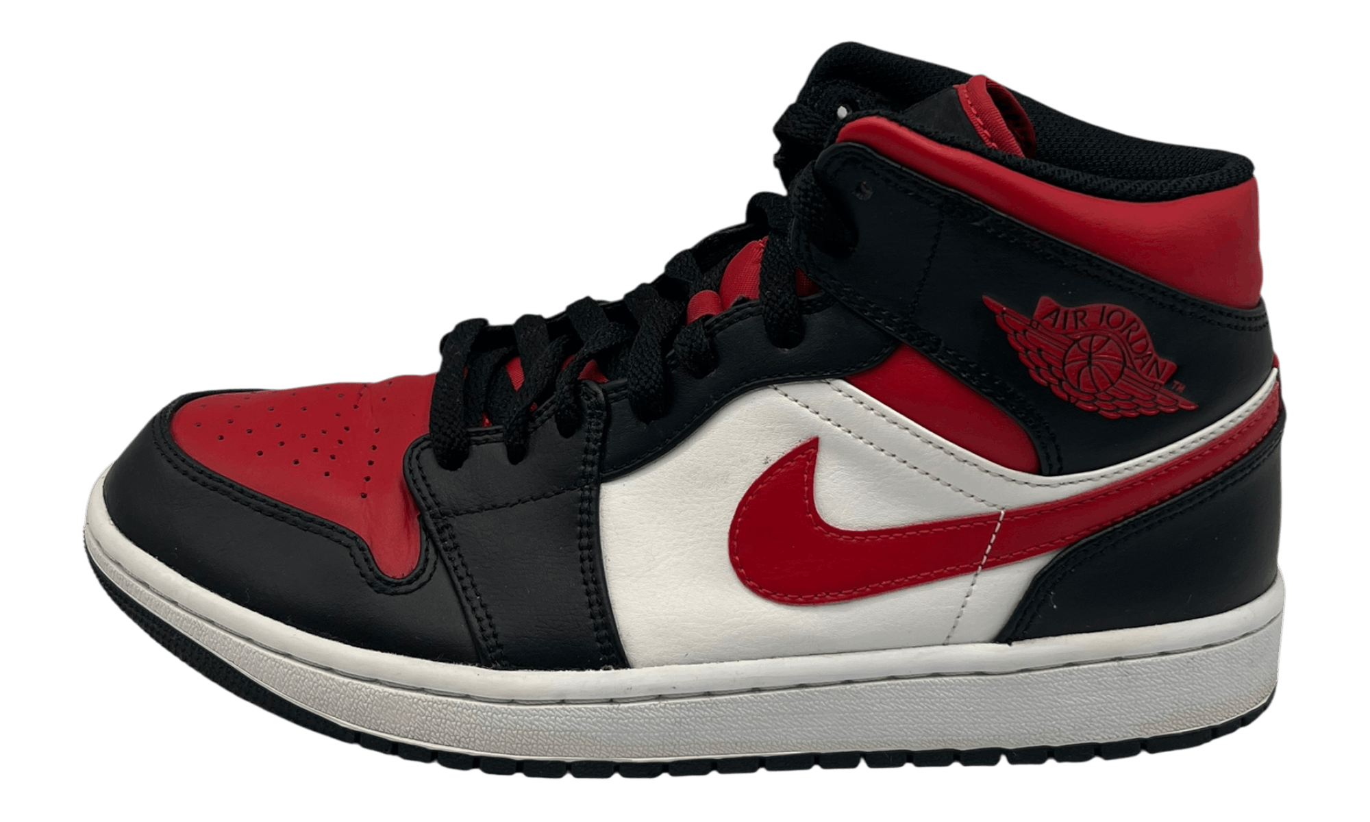 Other Jordan 1 Mid Black Chile Red White (Preowned) (No Box) Size US 9.5 / EU 42-43 - 1 Thumbnail