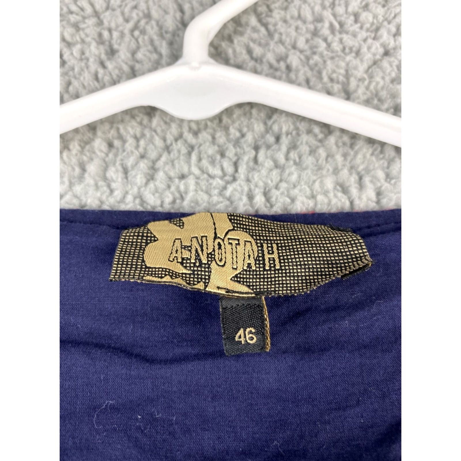 Vintage Anotah Blouse Women’s 14 34-35 Long Sleeve Cotton Round Neck Loose Top/ Shirt Blue Size XL / US 12-14 / IT 48-50 - 3 Thumbnail