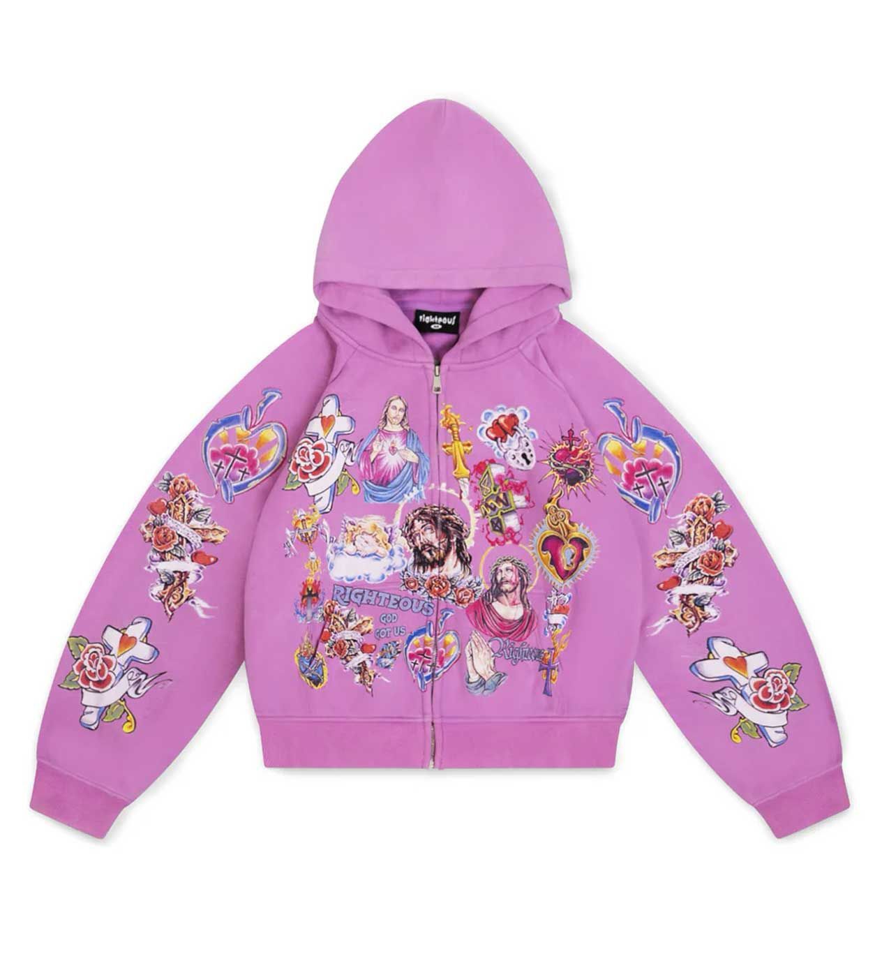 Other We Are Righteous 'Risen King' Purple Zip Up Hoodie Size XS / US 0-2 / IT 36-38 - 1 Preview