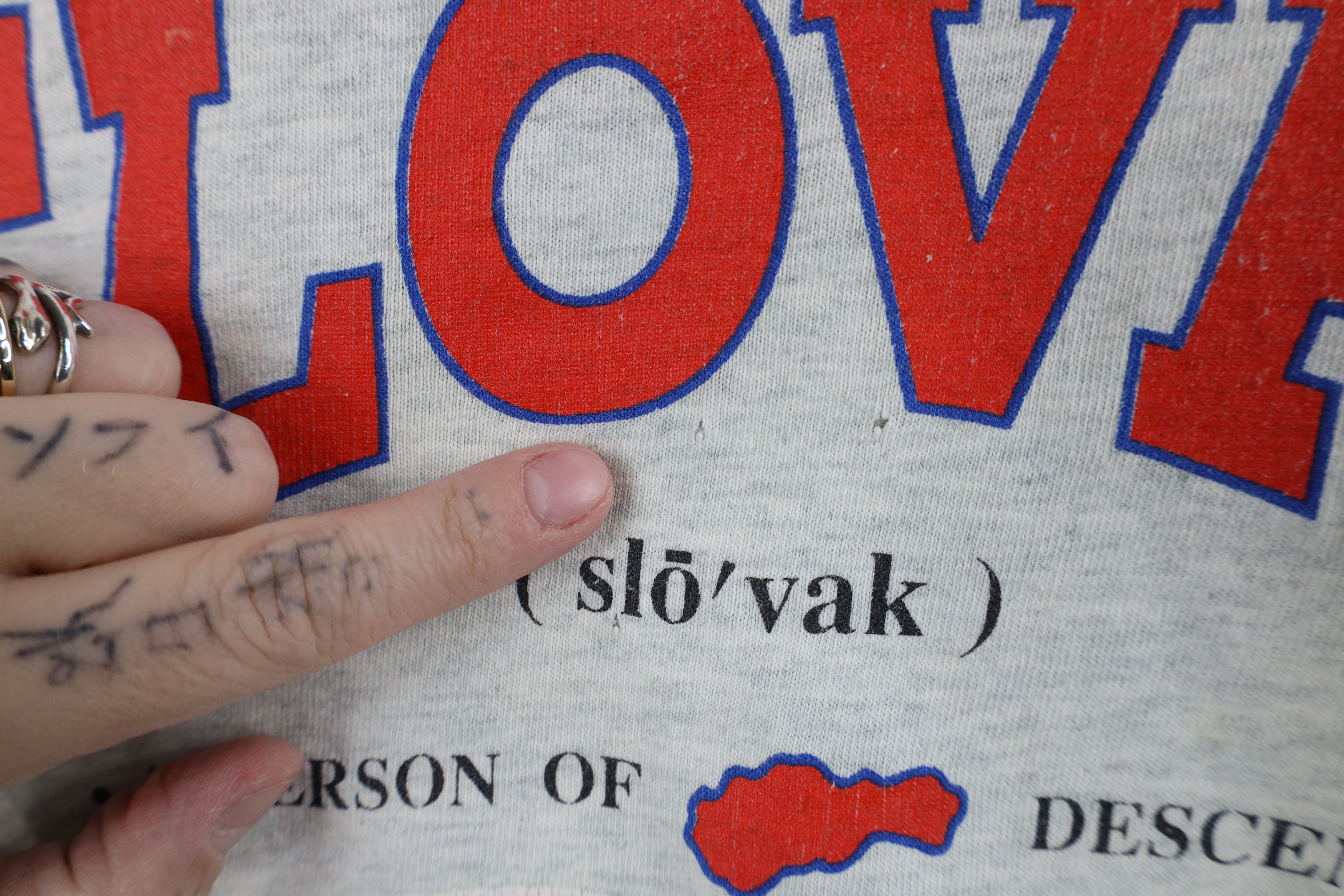 Vintage Vintage 90s Spell Slovak Slovakia Short Sleeve T-Shirt USA Size US XL / EU 56 / 4 - 5 Thumbnail