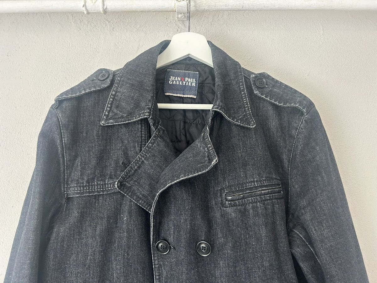 Jean Paul Gaultier Double-Breasted Denim Jacket with Leather Trim Size US M / EU 48-50 / 2 - 3 Thumbnail