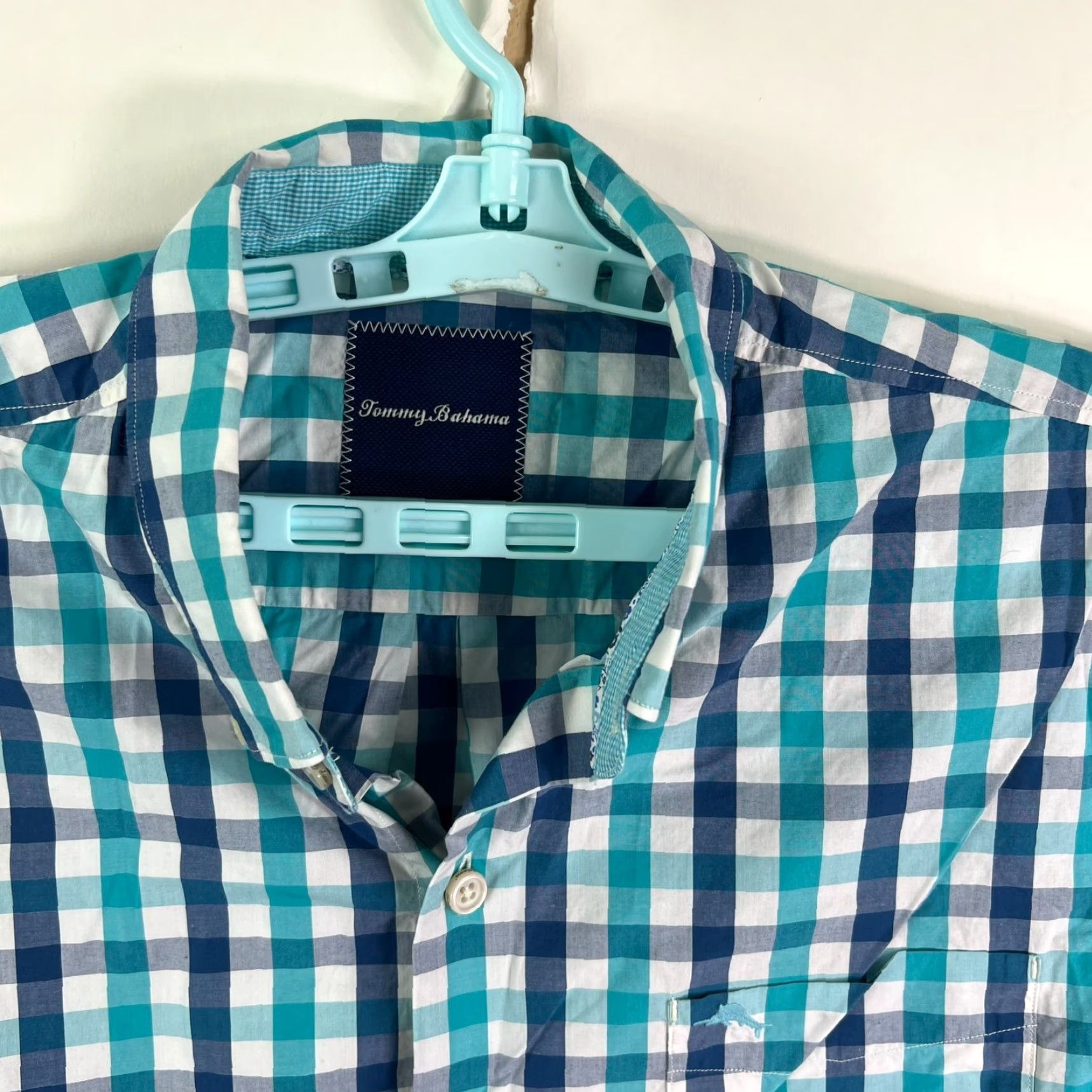 Tommy Bahama Tommy Bahama Button-Up Shirt Plaid Long Sleeve Mens L Blue Size US L / EU 52-54 / 3 - 3 Thumbnail