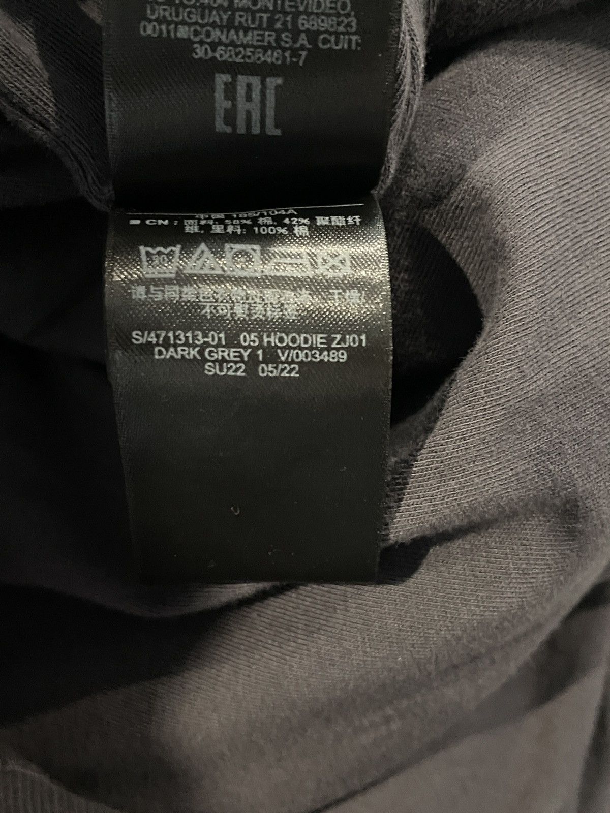 Balenciaga × Gap × Kanye West Dark Grey YGEBB Logo Hoodie Size Large Size US L / EU 52-54 / 3 - 6 Thumbnail