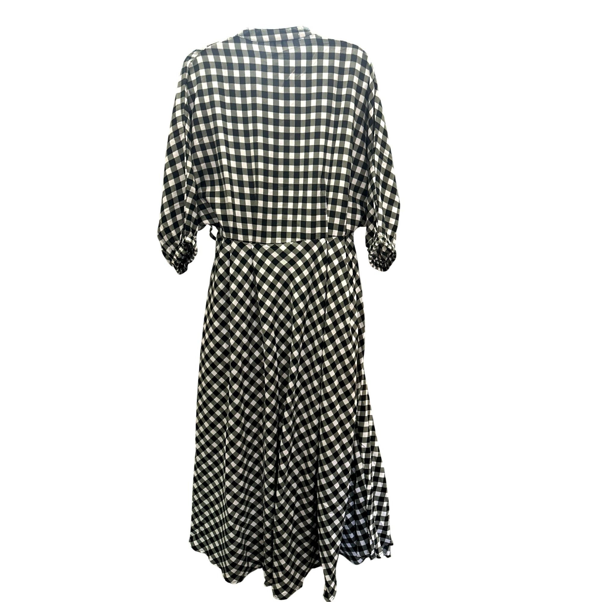 Other CCC Vintage Black White Gingham Checkered Midi Dress Button Size M / US 6-8 / IT 42-44 - 2 Thumbnail
