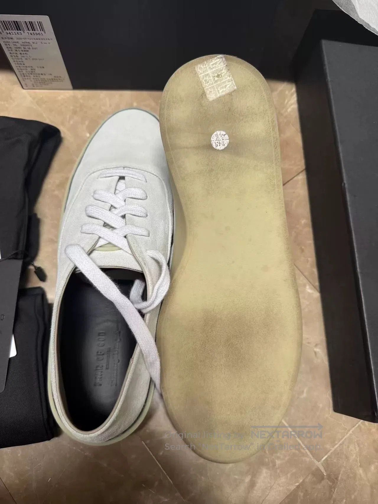 Ermenegildo Zegna FEAR OF GOD x Ermenegildo Zegna Gray Leather Shoes. Size US 7 / EU 40 - 2 Thumbnail