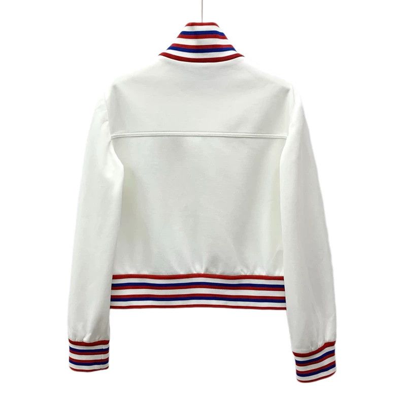 Gucci Gucci White striped cotton stand-up collar zipper long-sle Size S / US 4 / IT 40 - 2 Thumbnail