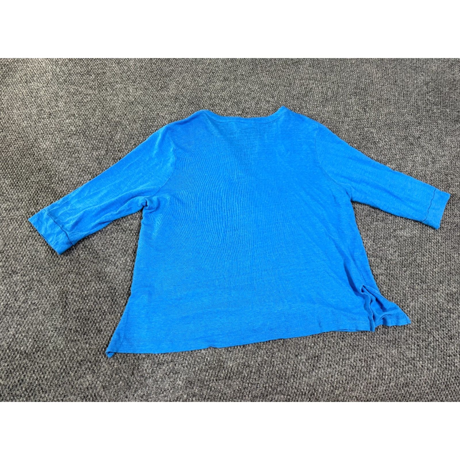 Vintage Chicos Tunic Top Womens Blouse Shirt Blue 4 Linen Embroidered V-Neck Long Sleeve Casual Pullover All Seasons Regular Size S / US 4 / IT 40 - 7 Thumbnail