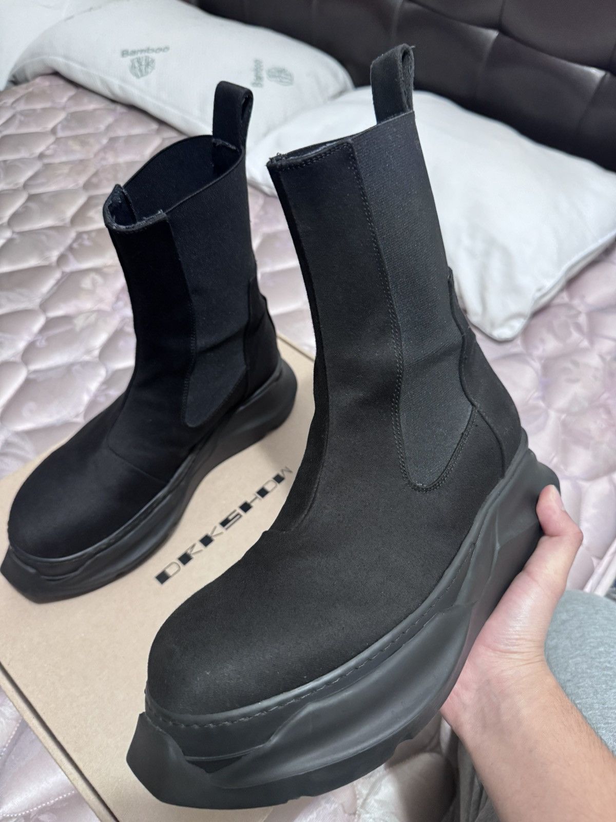 Rick Owens × Rick Owens Drkshdw Rick Owens Beatle abstract boots