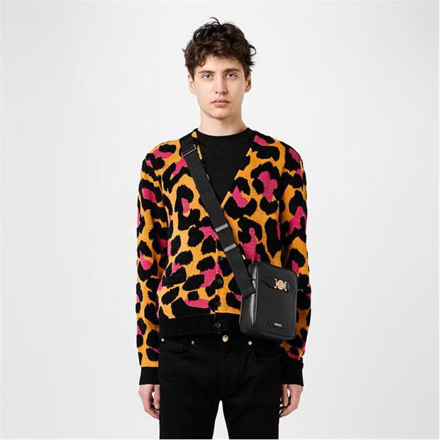 Versace o1g2r1mq0824 Leopard Knit Cardigan in Multicolor Size US L / EU 52-54 / 3 - 3 Thumbnail