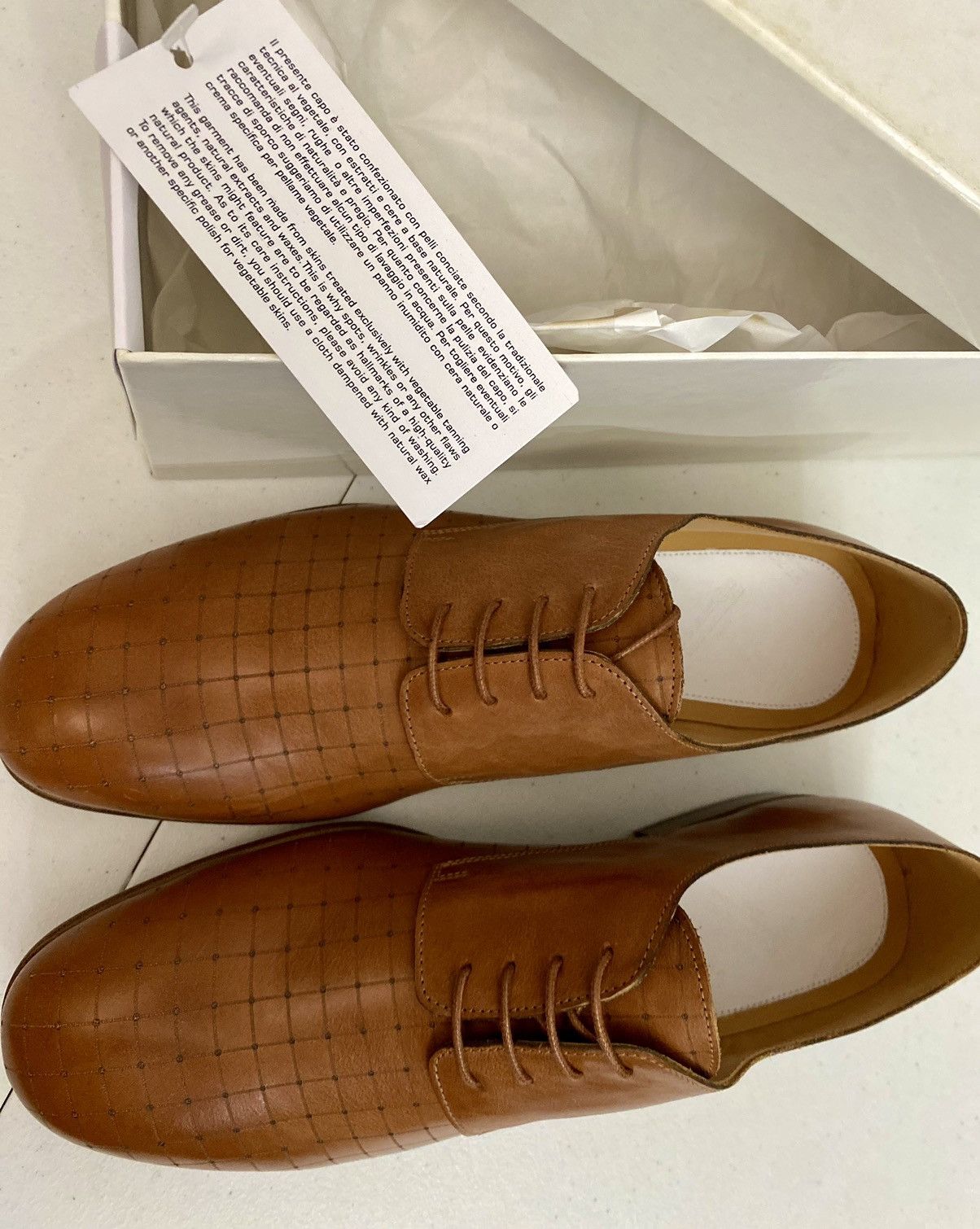 Maison Margiela Maison Margiela 22 🇮🇹 Brown veg tan laser matrix derby 8 New Size US 8 / EU 41 - 16 Thumbnail