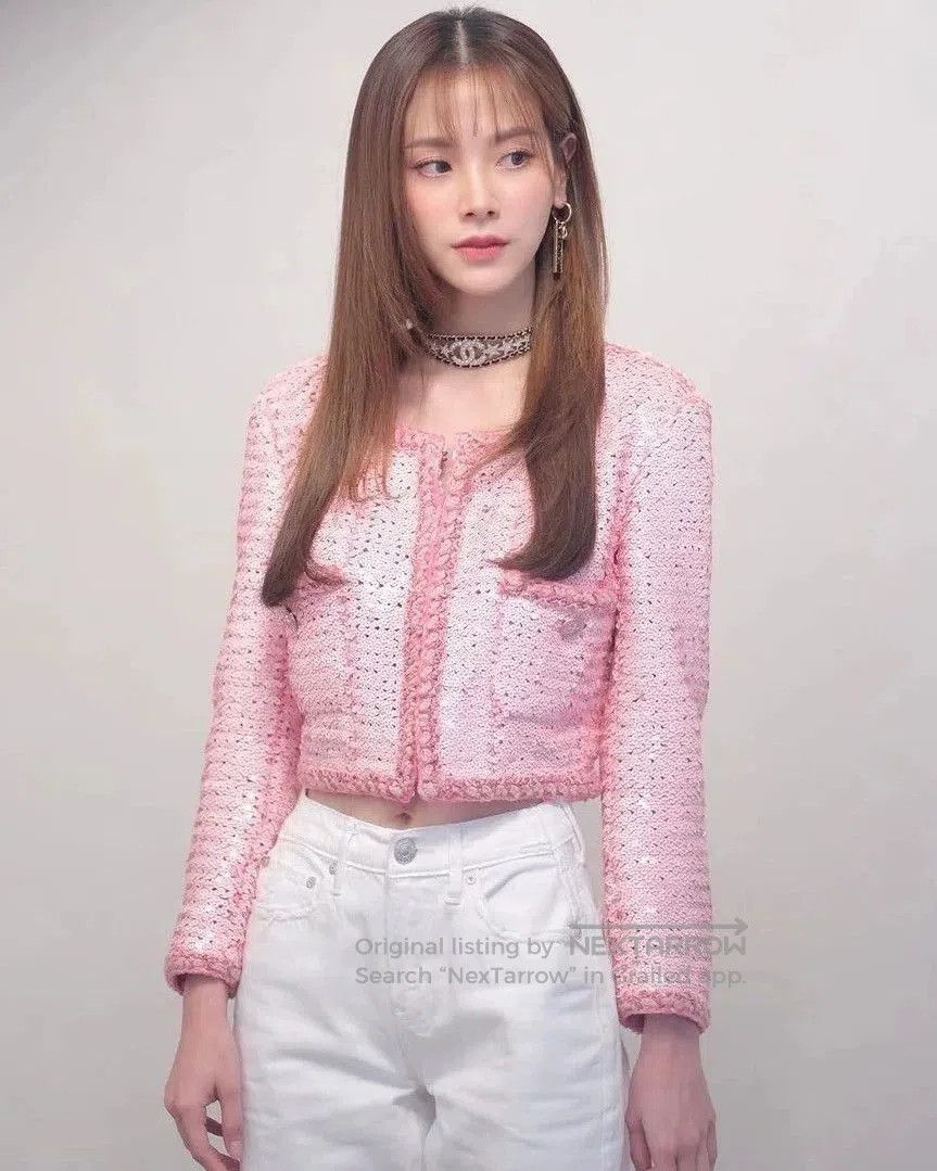 Chanel Chanel 23C Pink Sequin Knit Jacket. Size US L / EU 52-54 / 3 - 2 Thumbnail