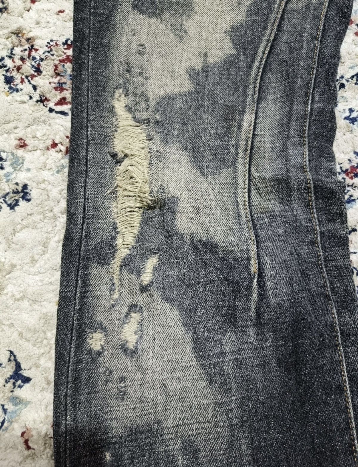 If Six Was Nine Jackrose Low-Rise Flared Jeans Distressed Black Size 31" - 4 Thumbnail
