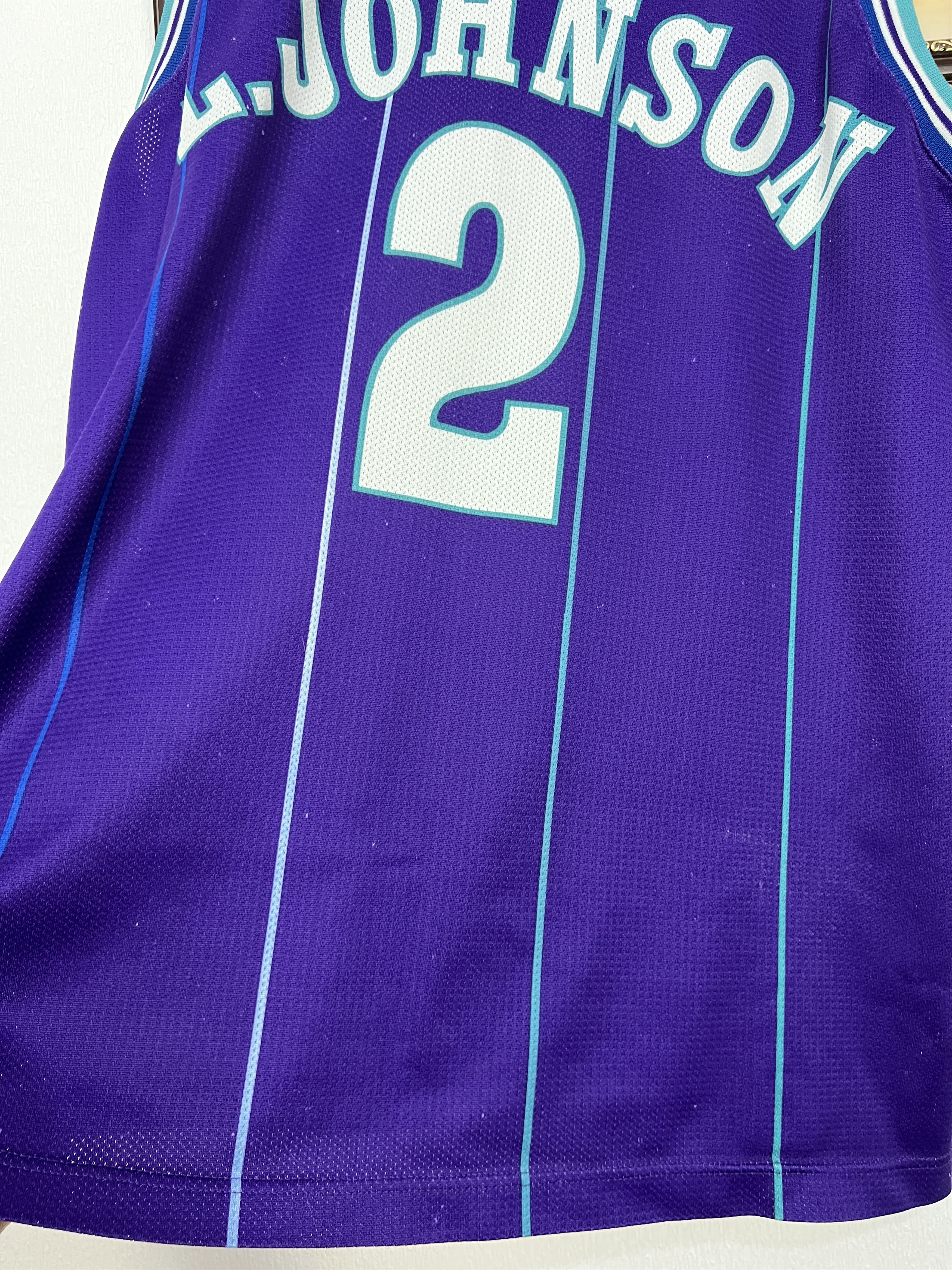 Champion Vintage 90's Champion Charlotte Hornets Johnson Jersey Size US XL / EU 56 / 4 - 12 Thumbnail