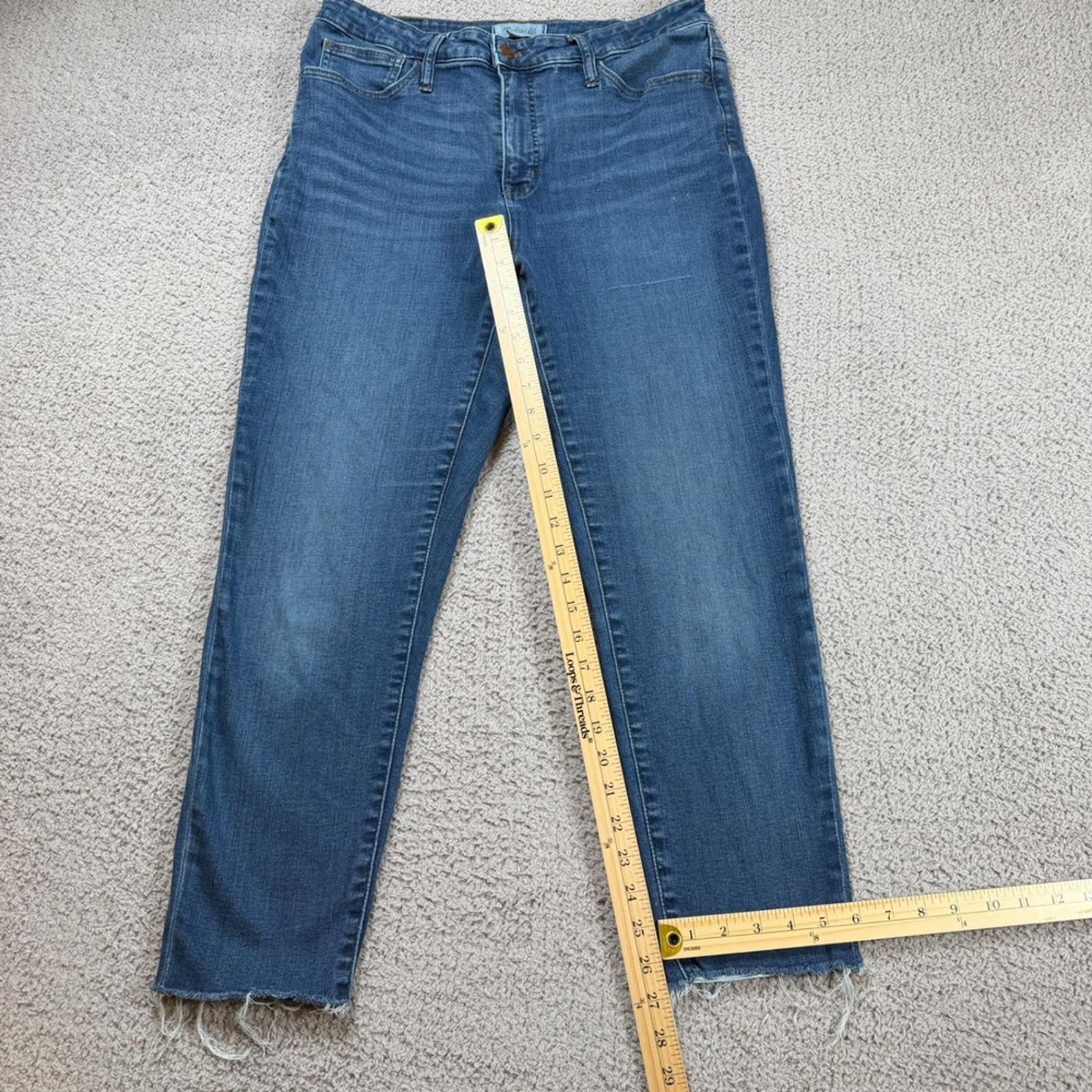Madewell Madewell Jeans Womens 32 Raw Hem Cropped Straight Leg Size 32" / US 10 / IT 46 - 3 Thumbnail