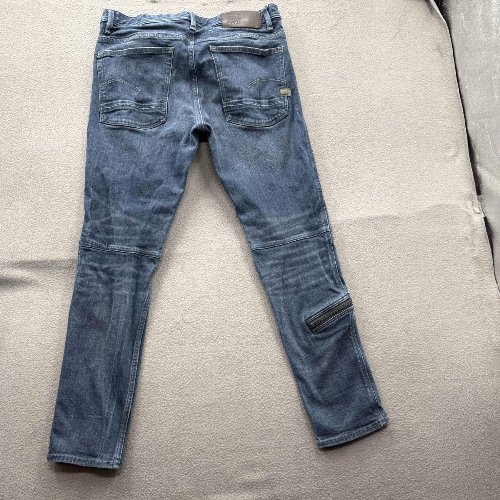 Vintage G-Star RAW Pilot 3D Slim Jeans Mens 30x29 Blue Medium Wash Tapered Biker Style Size US 30 / EU 46 - 2 Thumbnail