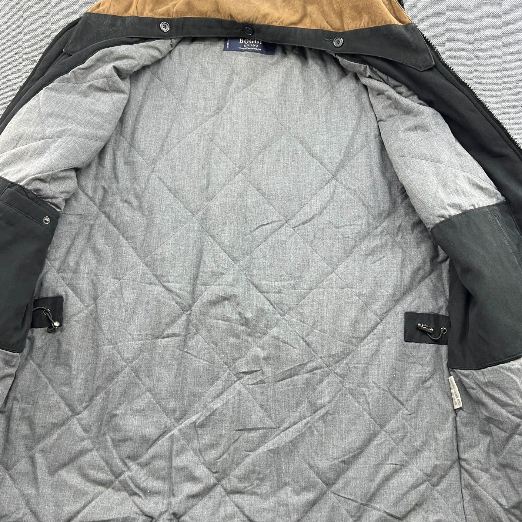 Vintage Boggi Milano Army Style Jacket Coat Mens Large Black Quilted Lining Hood M65 Size US L / EU 52-54 / 3 - 7 Thumbnail