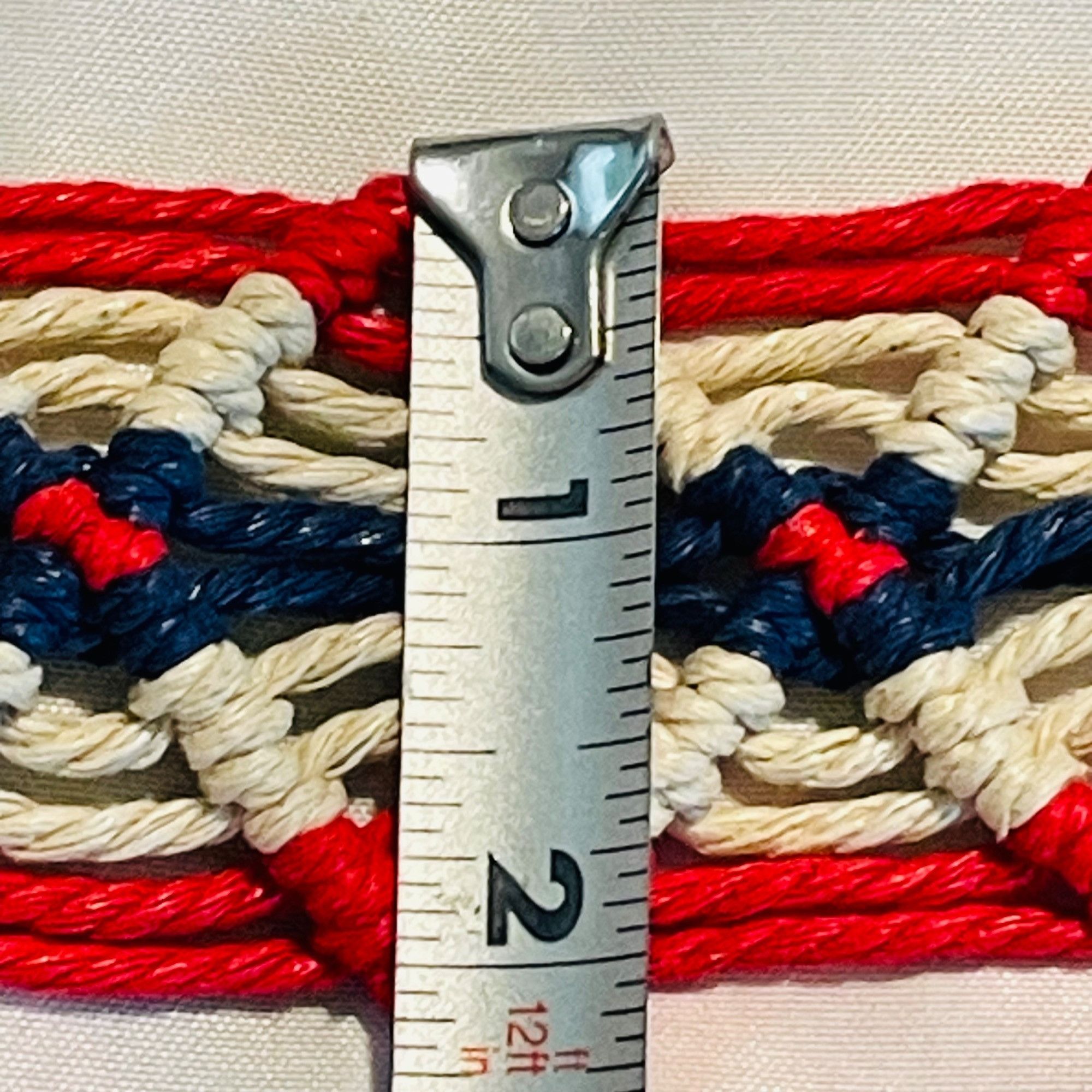 Vintage Vintage Woven Belt W/ Faux Leather Accents & D-Ring Buckle - Size ONE SIZE - 8 Thumbnail