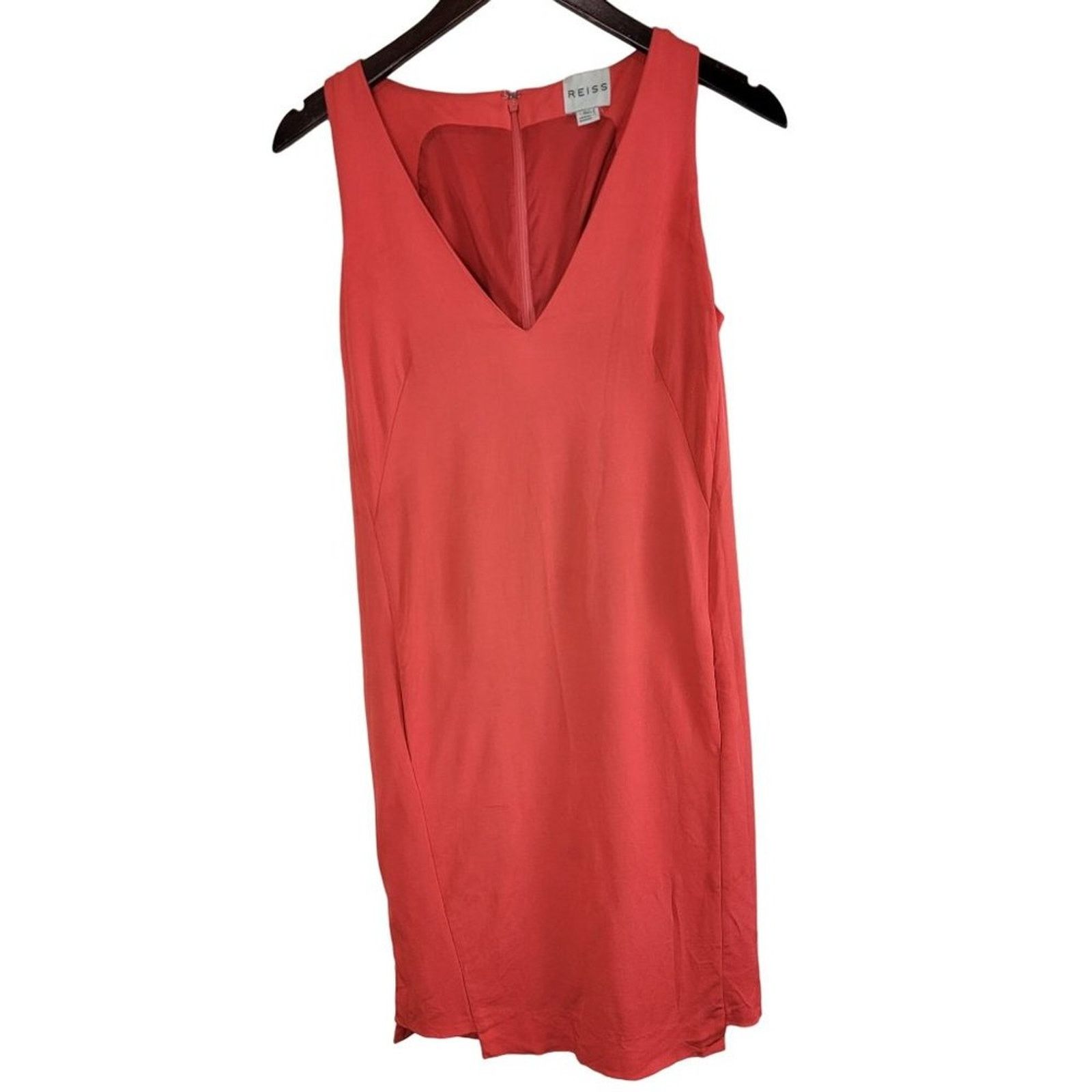 Reiss Reiss Aderyn Coral Deep V-Neck Sheath Dress size 0 Size XS / US 0-2 / IT 36-38 - 11 Thumbnail