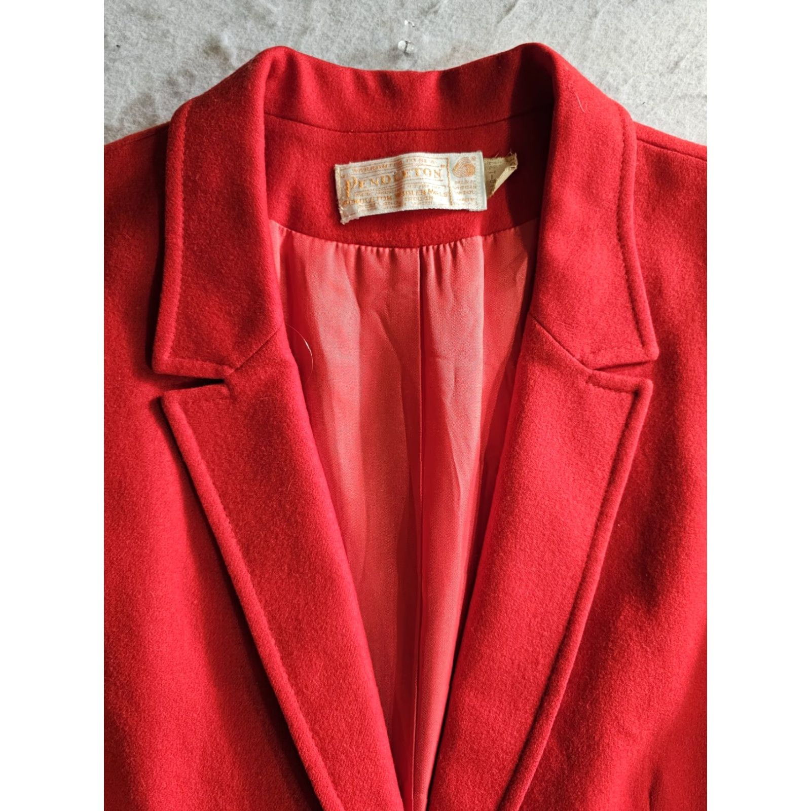 Pendleton VINTAGE Pendleton Blazer Red 100% Wool Womens Size 12 Regular Single-Breasted One-Button Notch Lapel Jacket Size XL / US 12-14 / IT 48-50 - 3 Thumbnail