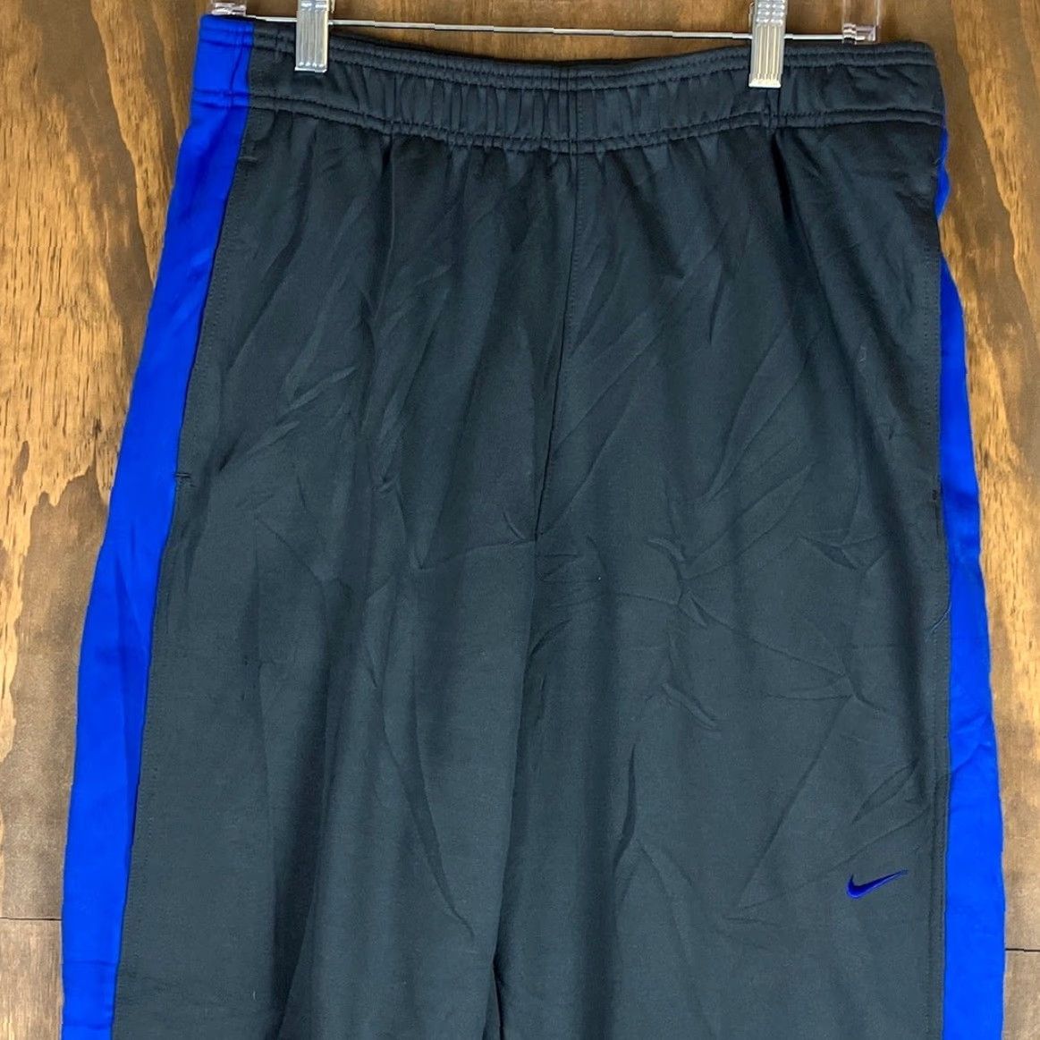 Nike Nike Mens Pants Black Blue Stripe Pull On Dri Fit Ankle Zip Performance Medium Size US 30 / EU 46 - 2 Thumbnail