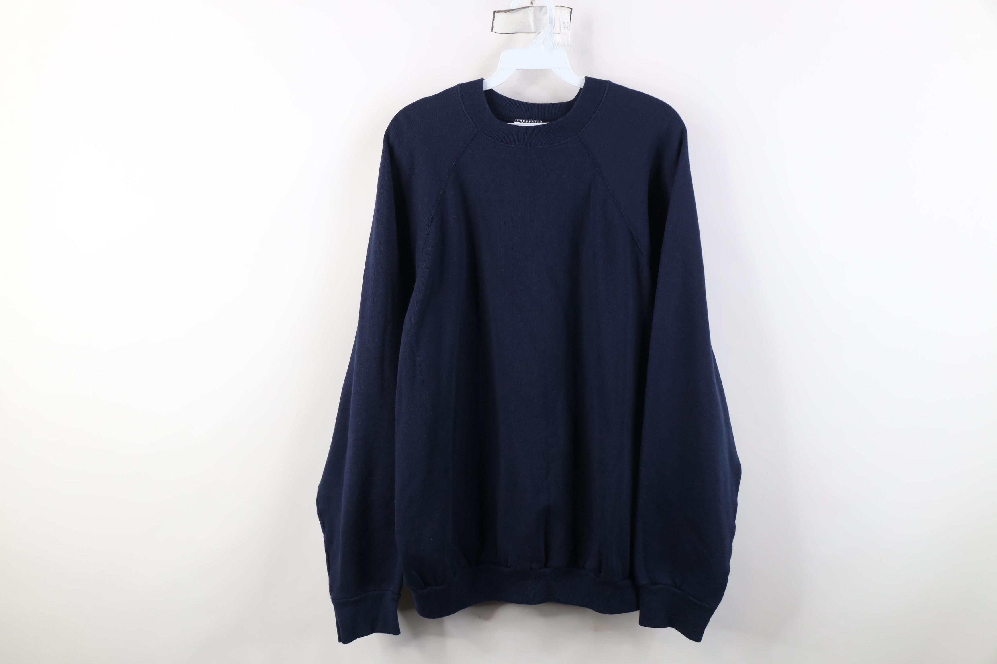 Vintage Vintage 90s Streetwear Raglan Crewneck Sweatshirt Blue USA Size US XL / EU 56 / 4 - 1 Thumbnail