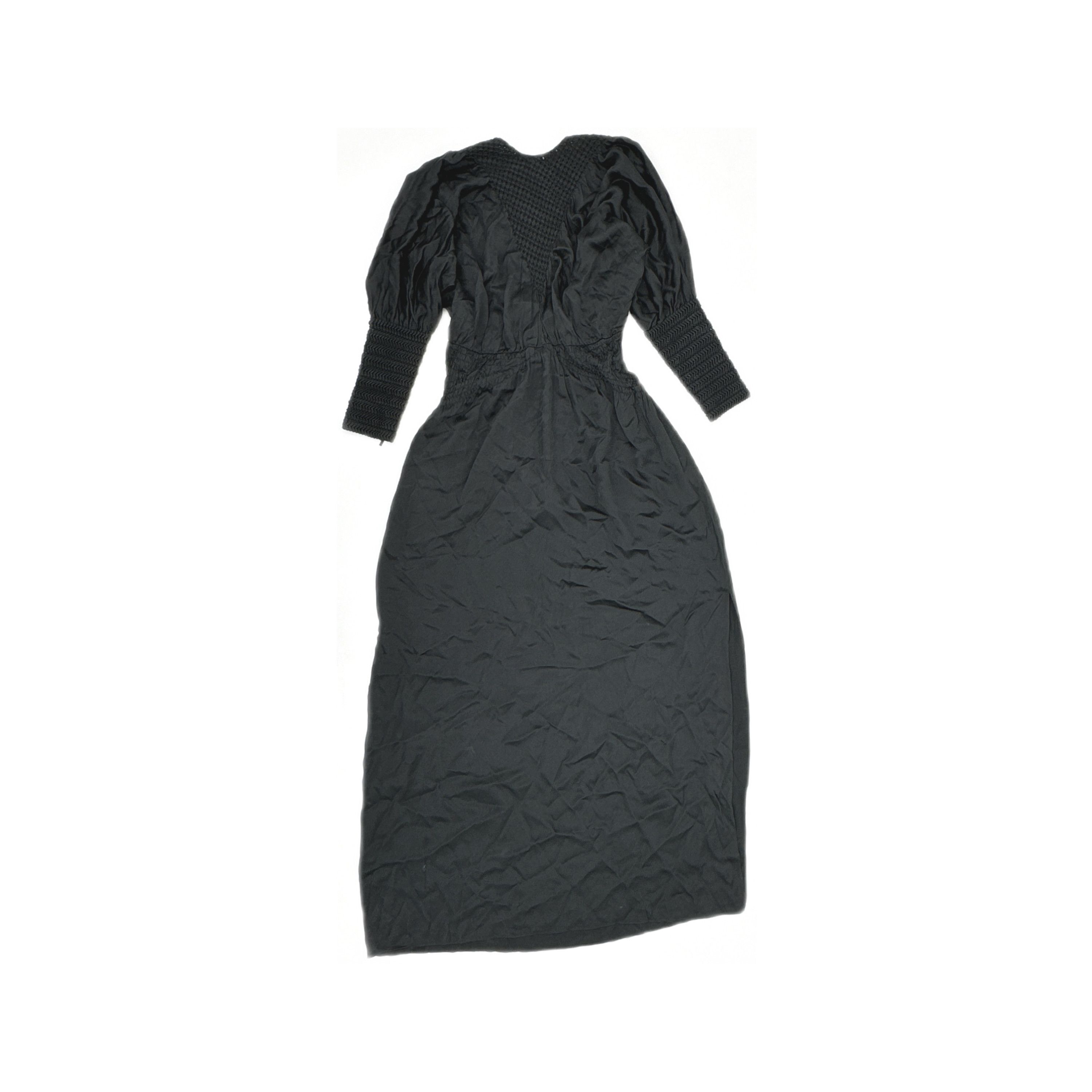 Fendi Fendi Black Silk Long Sleeve Maxi Dress Size IT 38 Size XS / US 0-2 / IT 36-38 - 1 Thumbnail