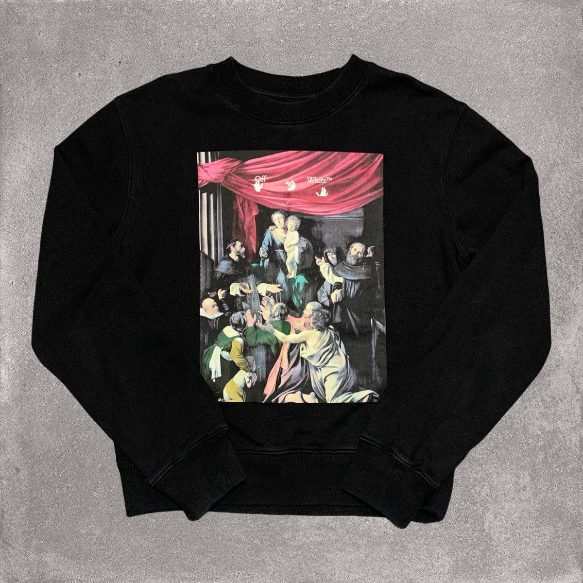 Off White Small Caravaggio Arrows Black Sweatshirt Virgil
