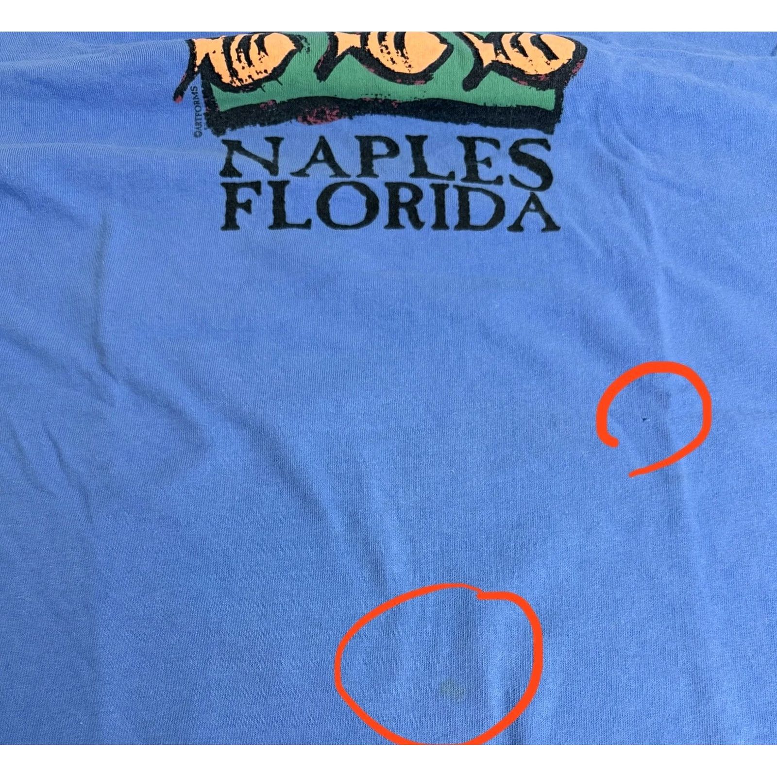 Vintage VINTAGE 90s Beach Shirt Mens Large Naples Florida Tropical Fish Souvenir T-shirt Blue Size US L / EU 52-54 / 3 - 5 Thumbnail