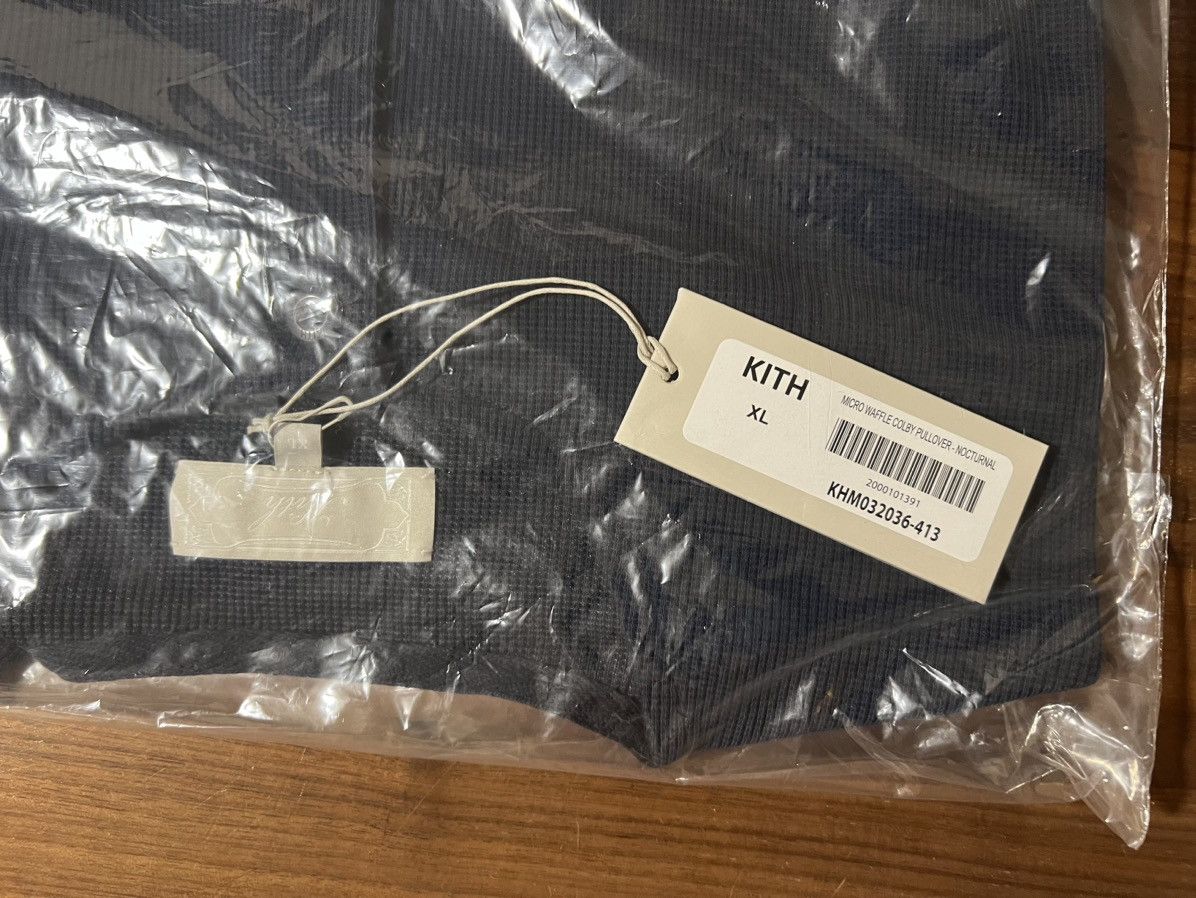 Kith Micro Waffle Colby Pullover in Nocturnal 2024 Size XL