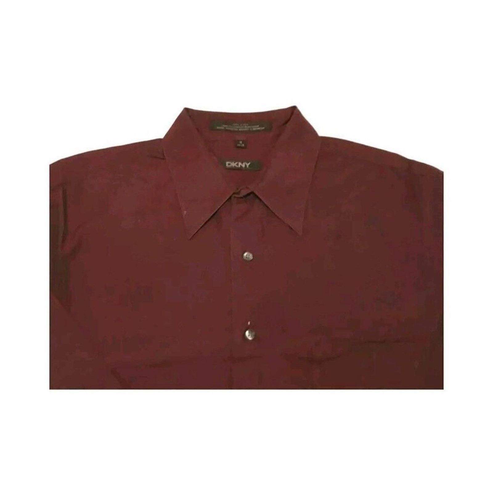 DKNY DKNY Men's Shirt Burgundy Red Long Sleeve Button-Up L Size US L / EU 52-54 / 3 - 2 Thumbnail