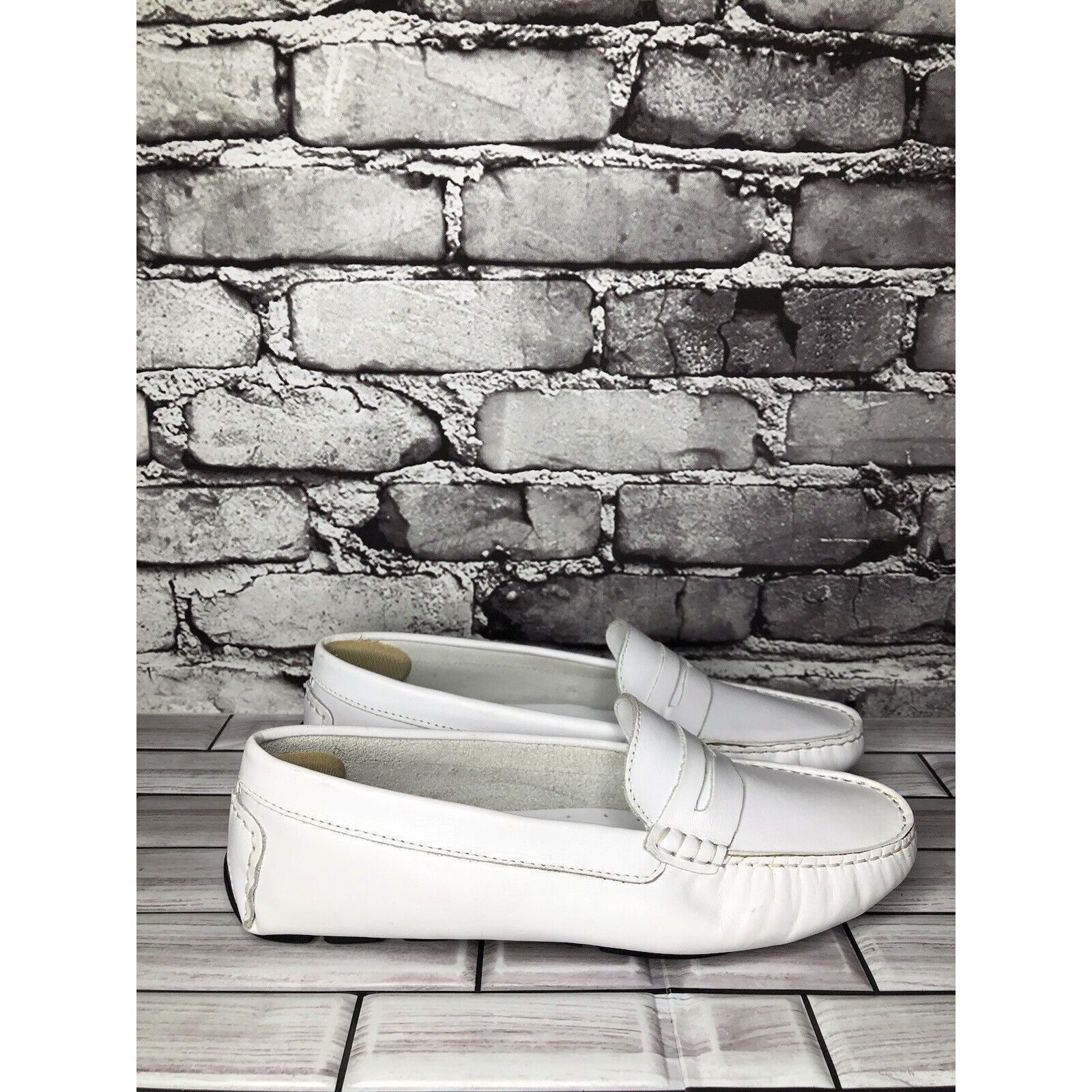 Massimo Matteo Massimo Matteo Firenze White Leather Driving Moccasins Flats Size US 10 / IT 40 - 21 Thumbnail
